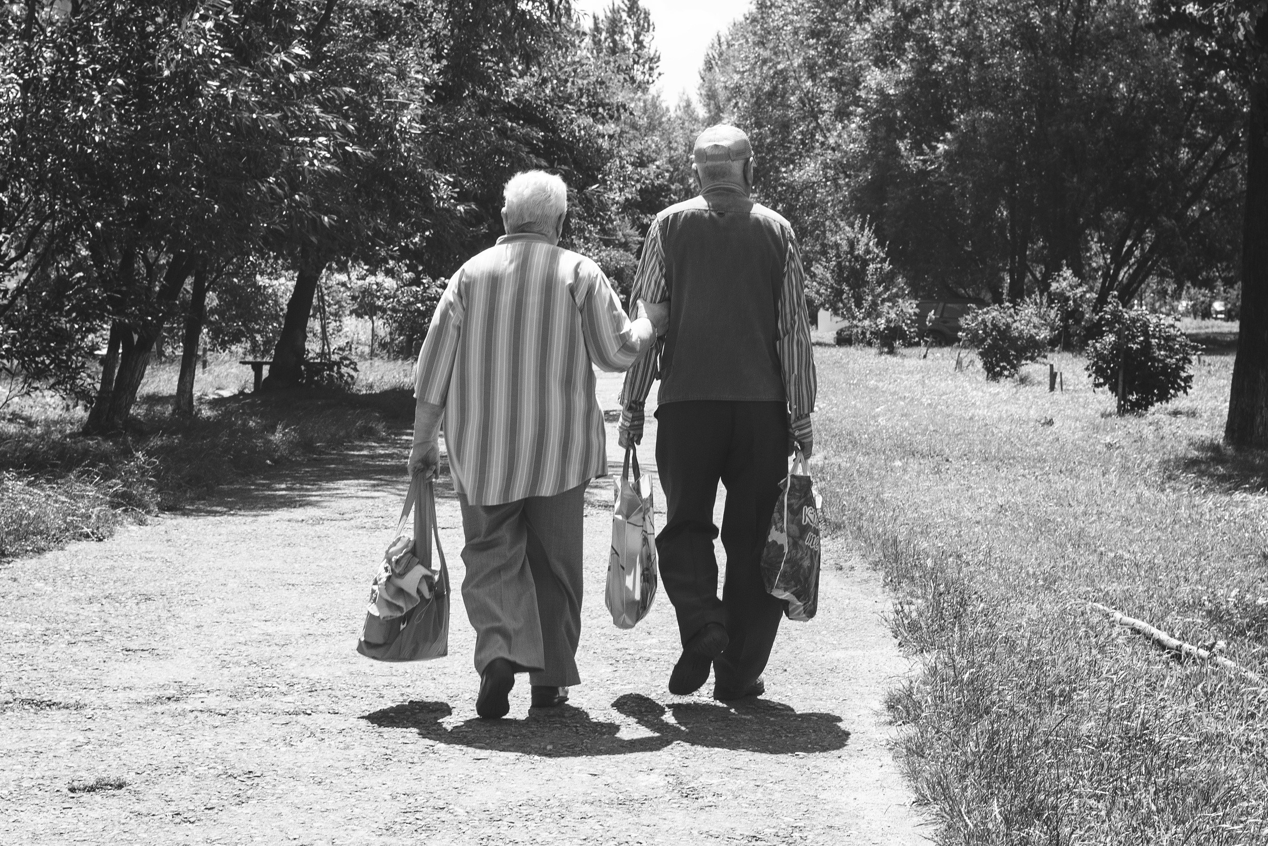 man, positive emotion, road, bonding, support, full length, life, old, elder, senior couple, couple - relationship, dirt, happy, stroll, couple, plant, HD Wallpaper