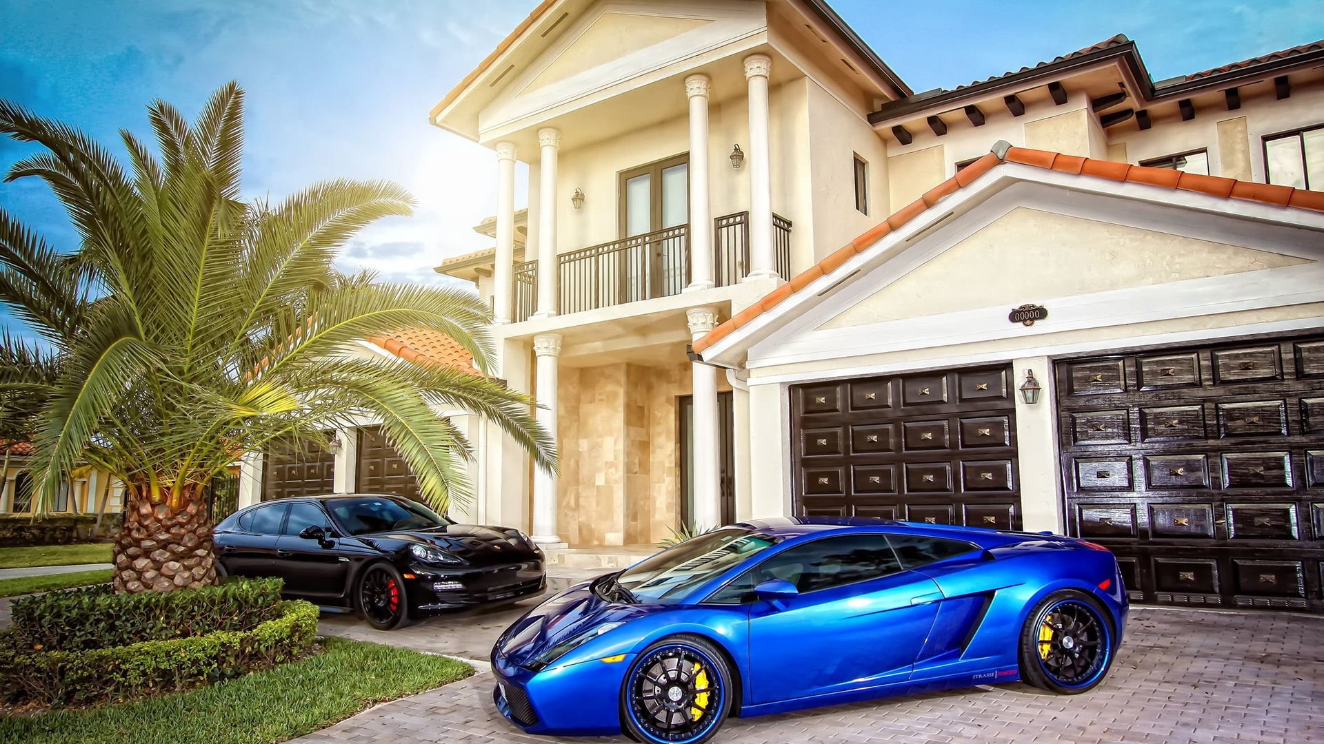 car, built structure, mode of transportation, symbol, plant, vintage car, stationary, sky, modern, residential, building exterior, house, city, tropical climate, HD Wallpaper