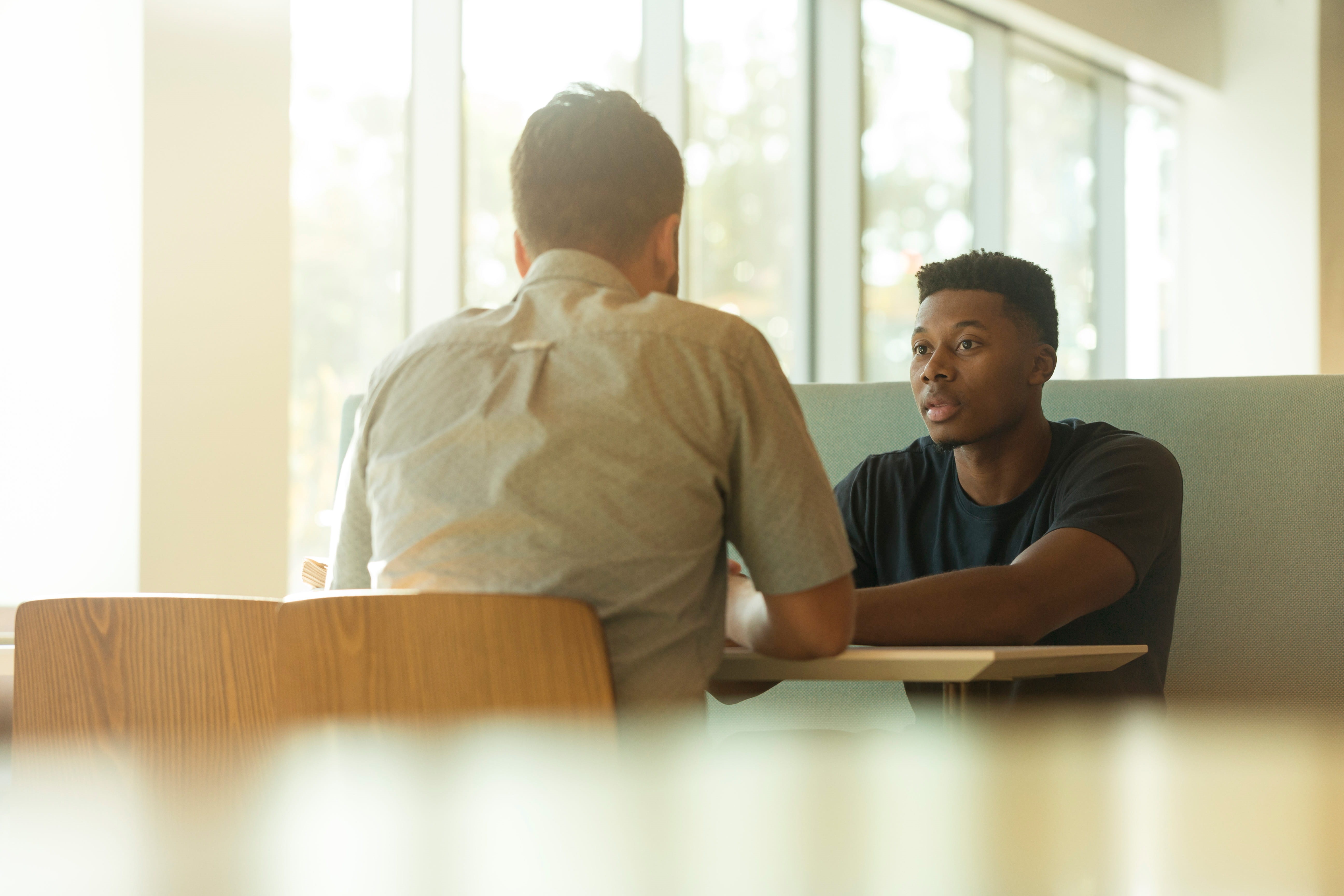communication, man, diversity, men, sales pro, working, two people, store, linkedin sales navigator, sales person, young men, 5K, african american, inside, HD Wallpaper