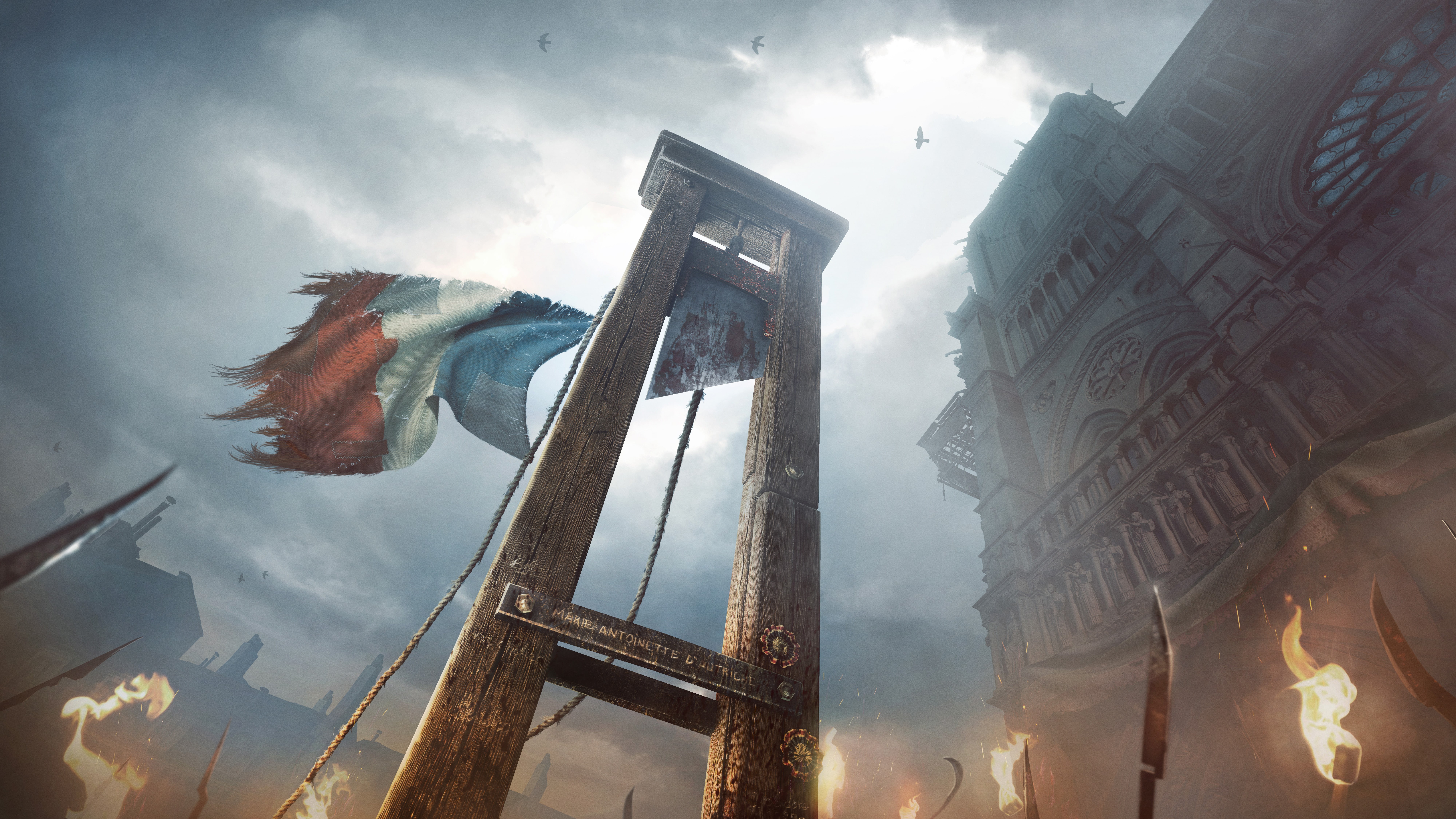 8K, France, Paris, murder, guillotine, Assassins Creed: Unity, HD Wallpaper