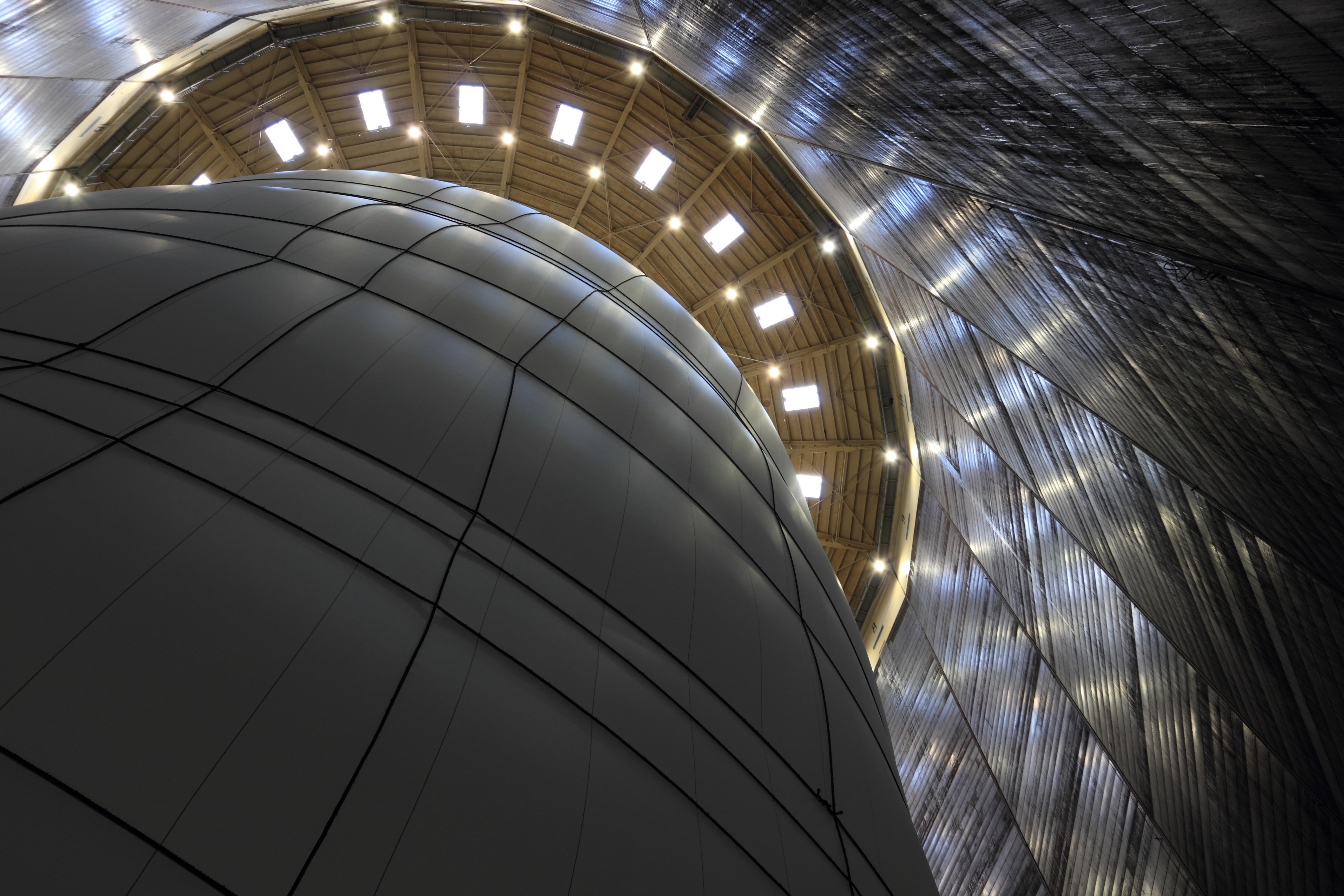 pattern, silver colored, upwards, sphere, container, glass - material, design, modern, christo, gas, architecture, package, outdoors, big, directly below, HD Wallpaper