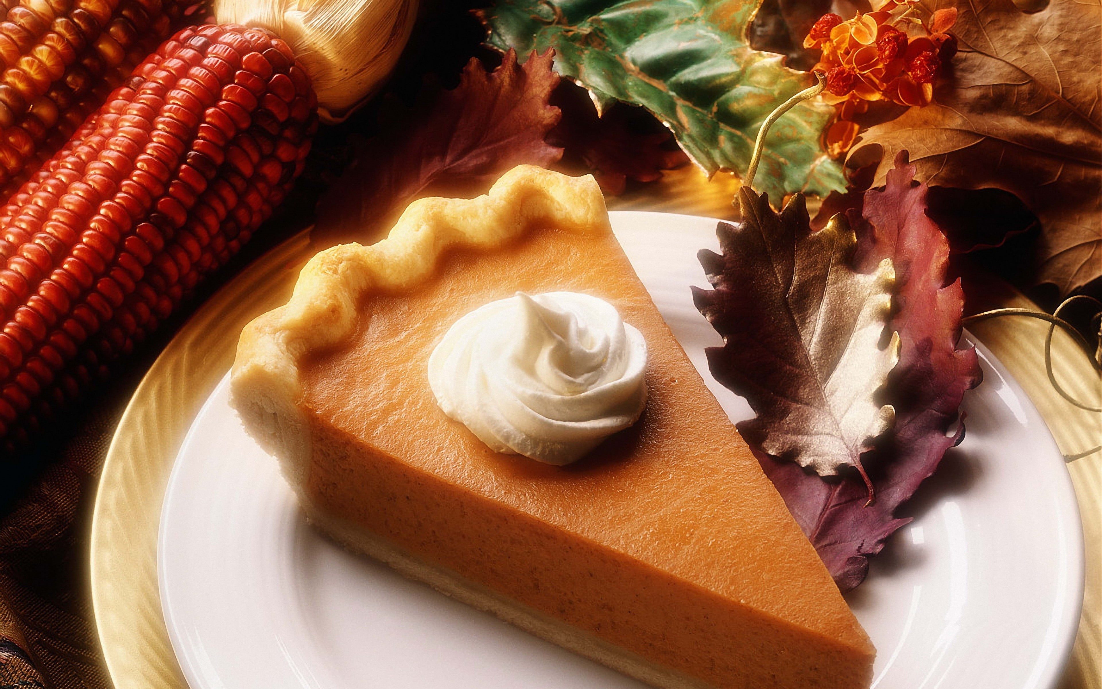 4K, cream, pie, food and drink, healthy eating, corn, indulgence, close-up, indoors, cake, sweet, sweet food, no people, food, freshness, high angle view, HD Wallpaper