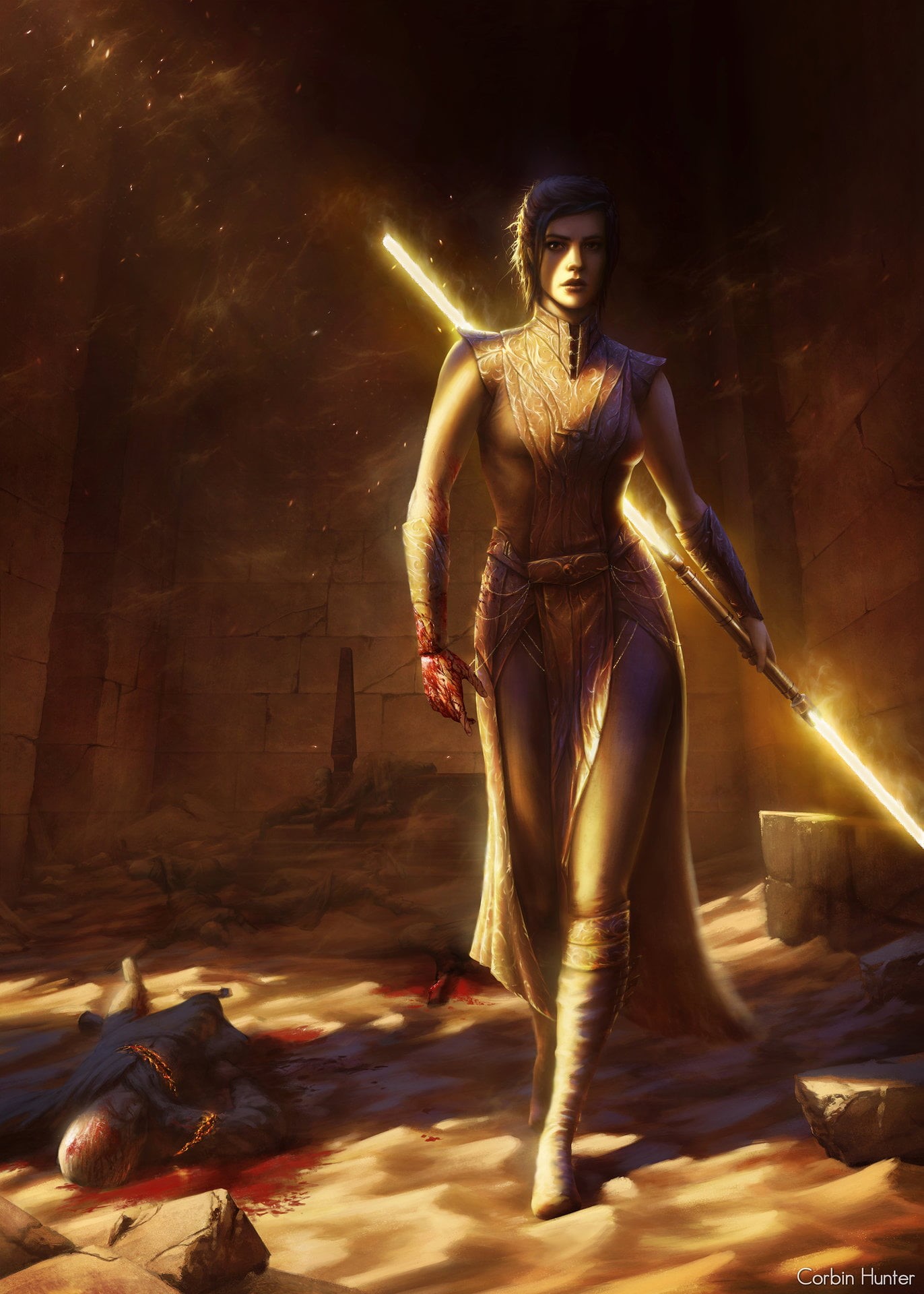 Star Wars: Knights of the Old Republic, Knights of the Old Republic, Star Wars, 1080P, Bastila Shan, artwork, fantasy art, Phone HD Wallpaper