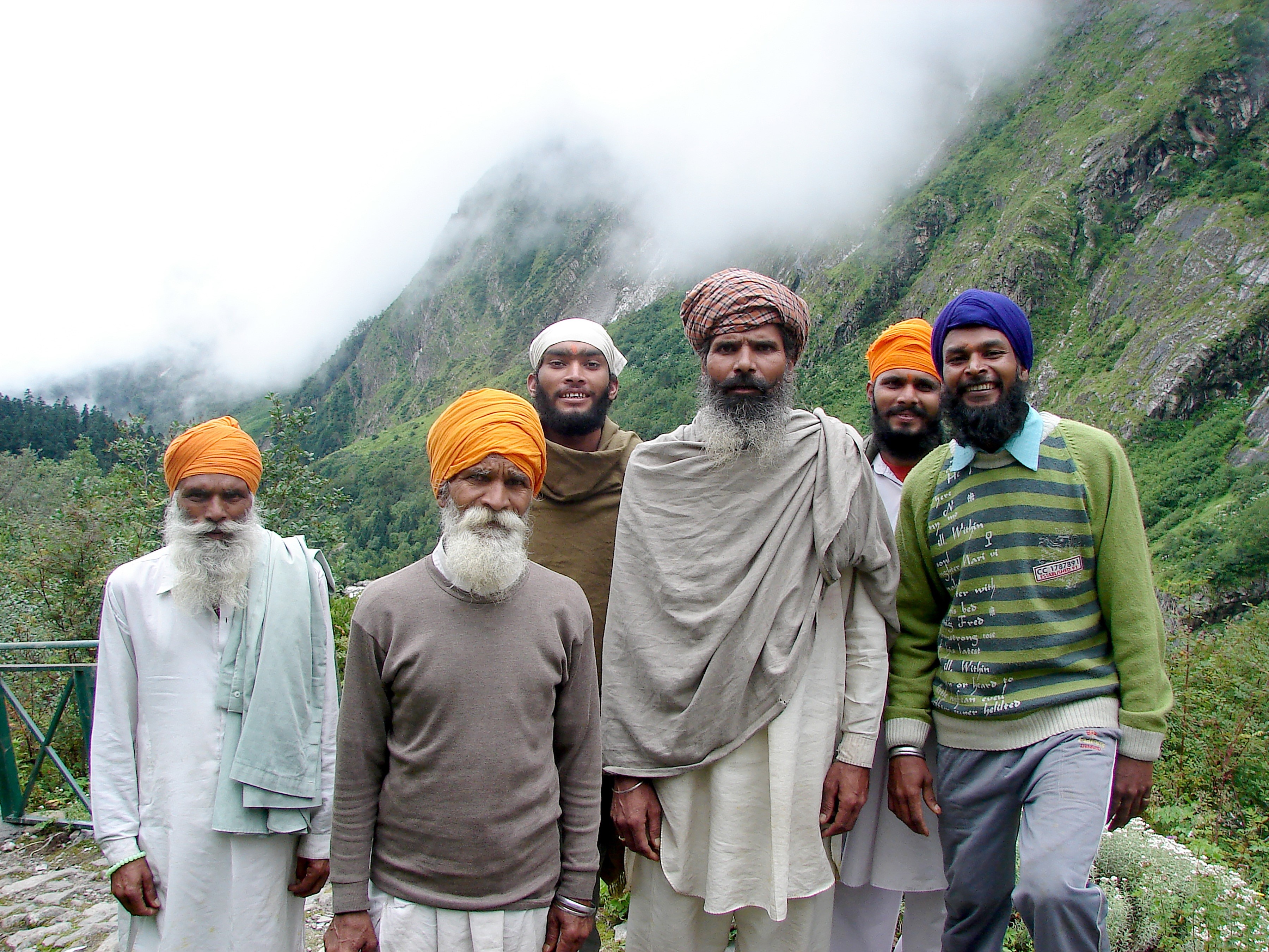 mid adult, group of people, hemkund sahib, mountain, valley of flowers, males, 2K, men, fog, positive emotion, adult, travel, looking at camera, clothing, HD Wallpaper