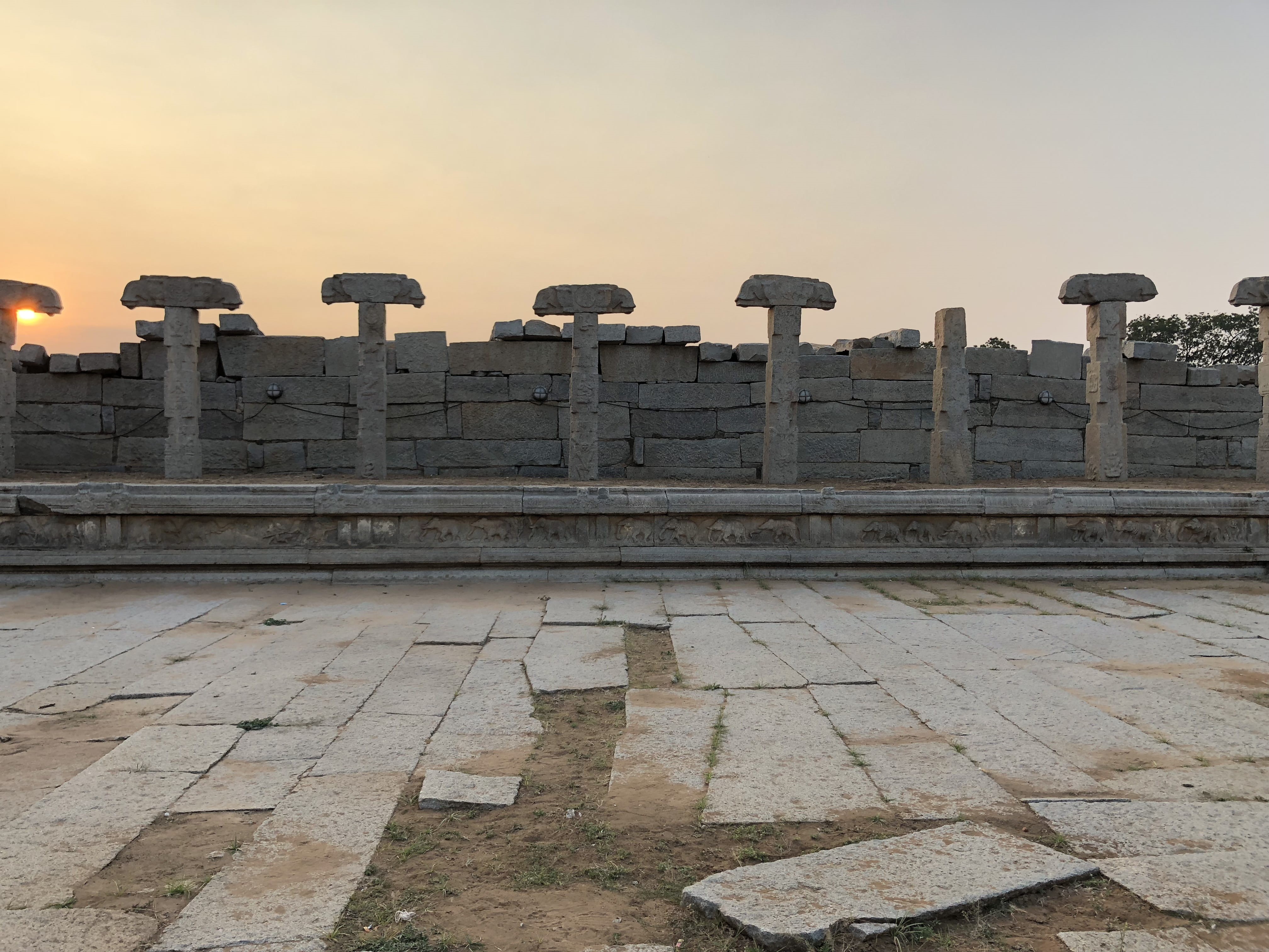 old ruin, sunset, stone structure, outdoors, city, nature, ancient civilization, hampi, travel destinations, ancient, tourism, building exterior, ruined, HD Wallpaper