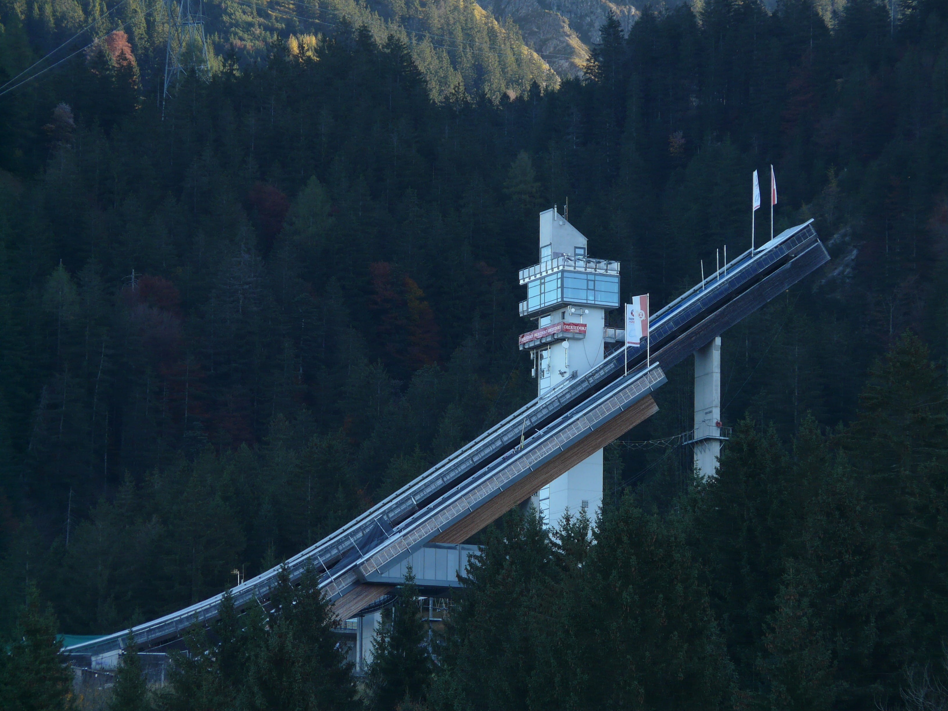bakken, oberstdorf, waterfront, center, ski, jump, no people, tree, architecture, change, bridge, outdoors, mountainside, beauty in nature, mountain, connection, HD Wallpaper