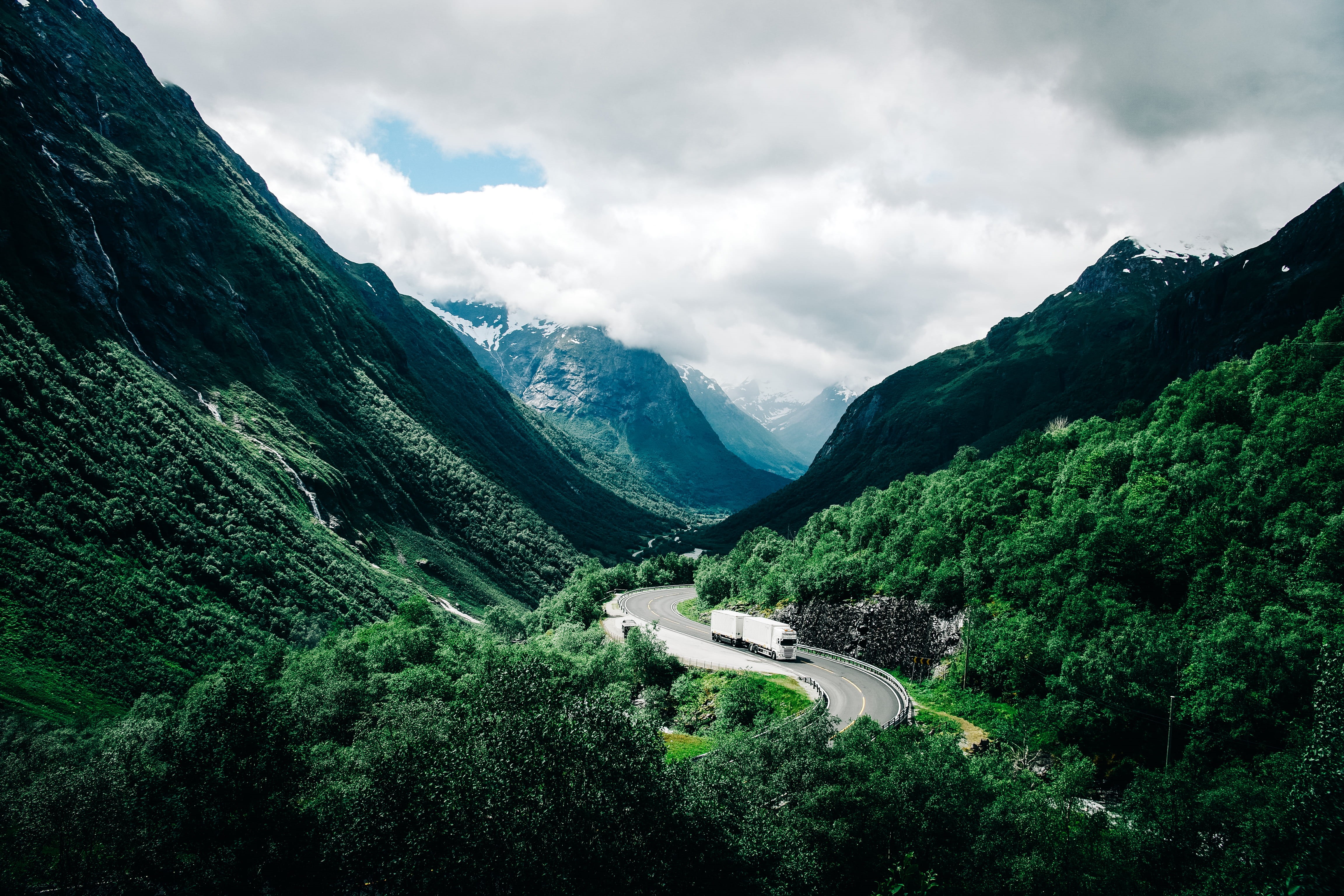 highway, mountainside, woodland, wilderness, scenics - nature, winding road, tree, no people, sigma, plant, landscape, peak, moving, outdoors, sky, lumix, HD Wallpaper