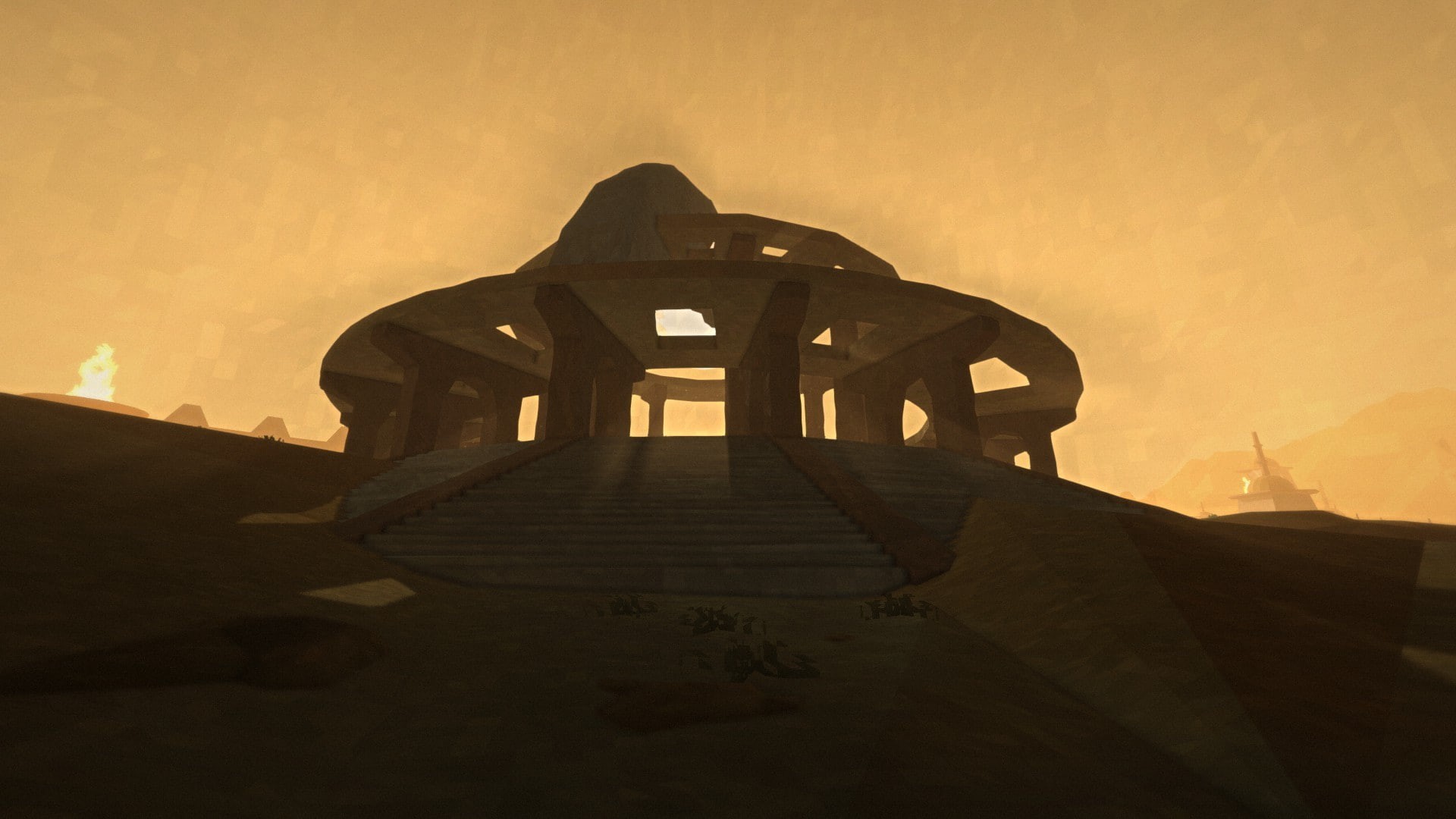 Sun, temple, TIMEframe, shrine, 1080P, HD Wallpaper