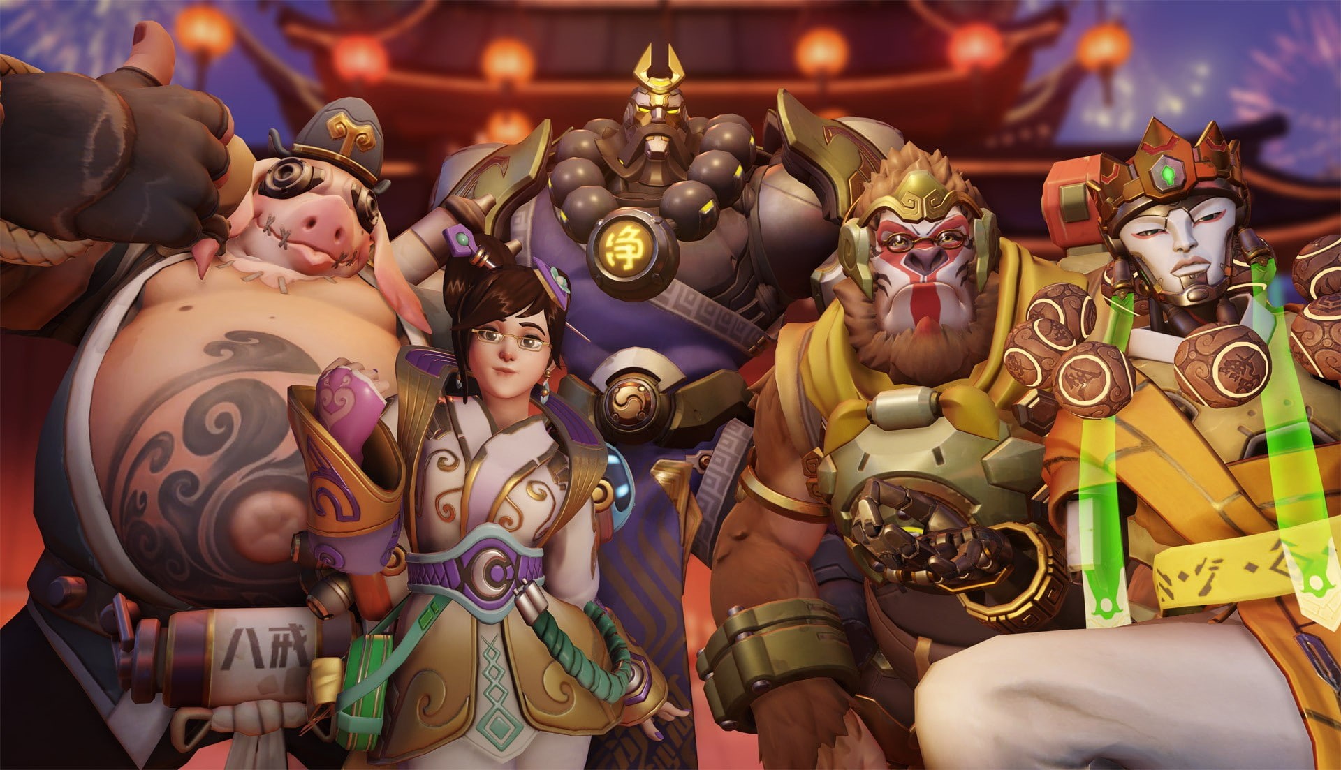creativity, craft, belief, male likeness, art and craft, human representation, Reinhardt (Overwatch), 1080P, multi colored, Hanamura (Overwatch), video games, HD Wallpaper