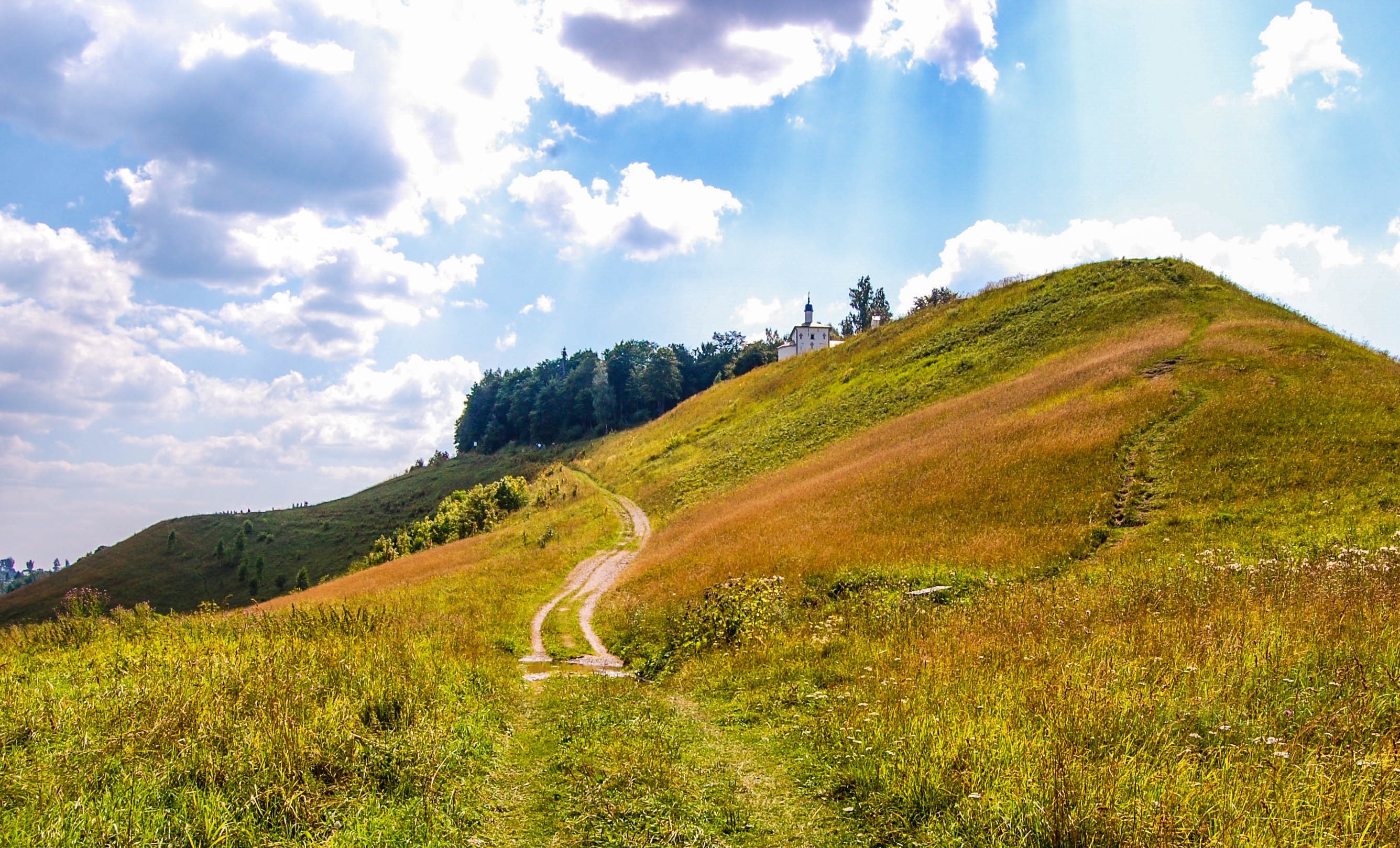 barrow, demerdzhi, religion, clouds, plains, blue, tranquil scene, mountain, mountain road, no people, scenics, orthodox, st, choice awards, non-urban scene, HD Wallpaper