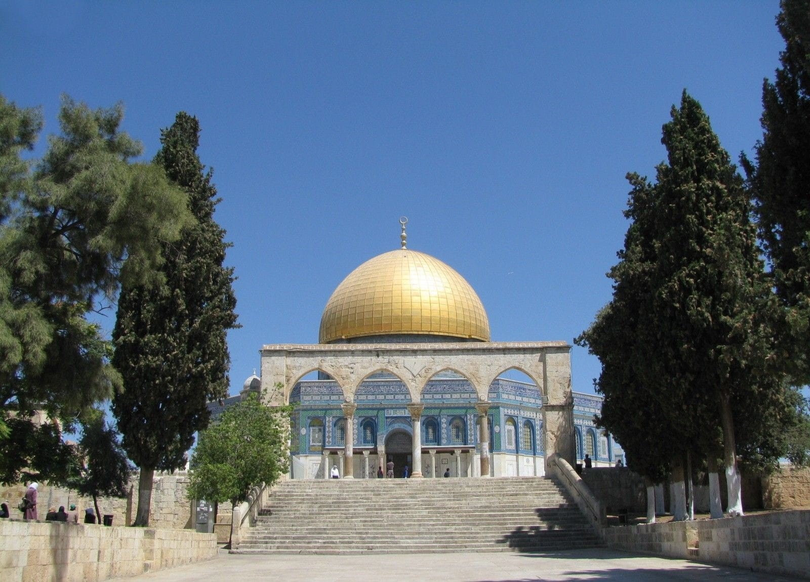 outdoors, temple, day, tourism, 720P, treelined, shrine, religion, old, jerusalem, sky, tree, building exterior, blue, clear sky, plant, architecture, HD Wallpaper