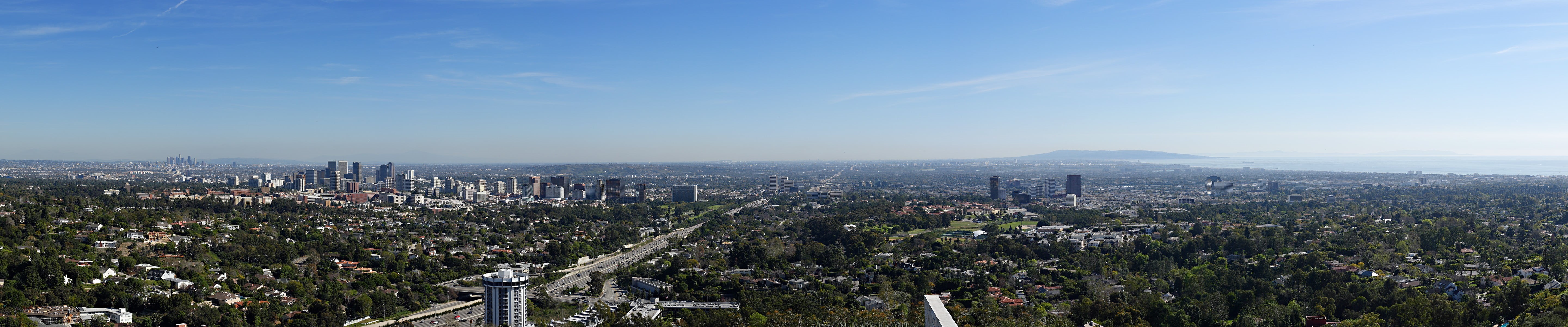 high angle view, travel destinations, panoramic, sky, cityscape, urban skyline, architecture, concrete, crowd, city, green, Los Angeles, 5K, outdoors, HD Wallpaper