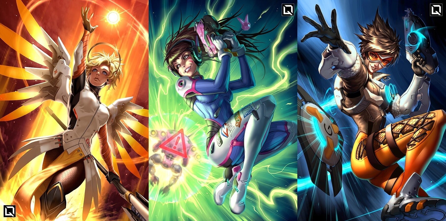video games, female likeness, 720P, male likeness, creativity, choice, art and craft, multi colored, indoors, variation, Overwatch, Mercy (Overwatch), HD Wallpaper