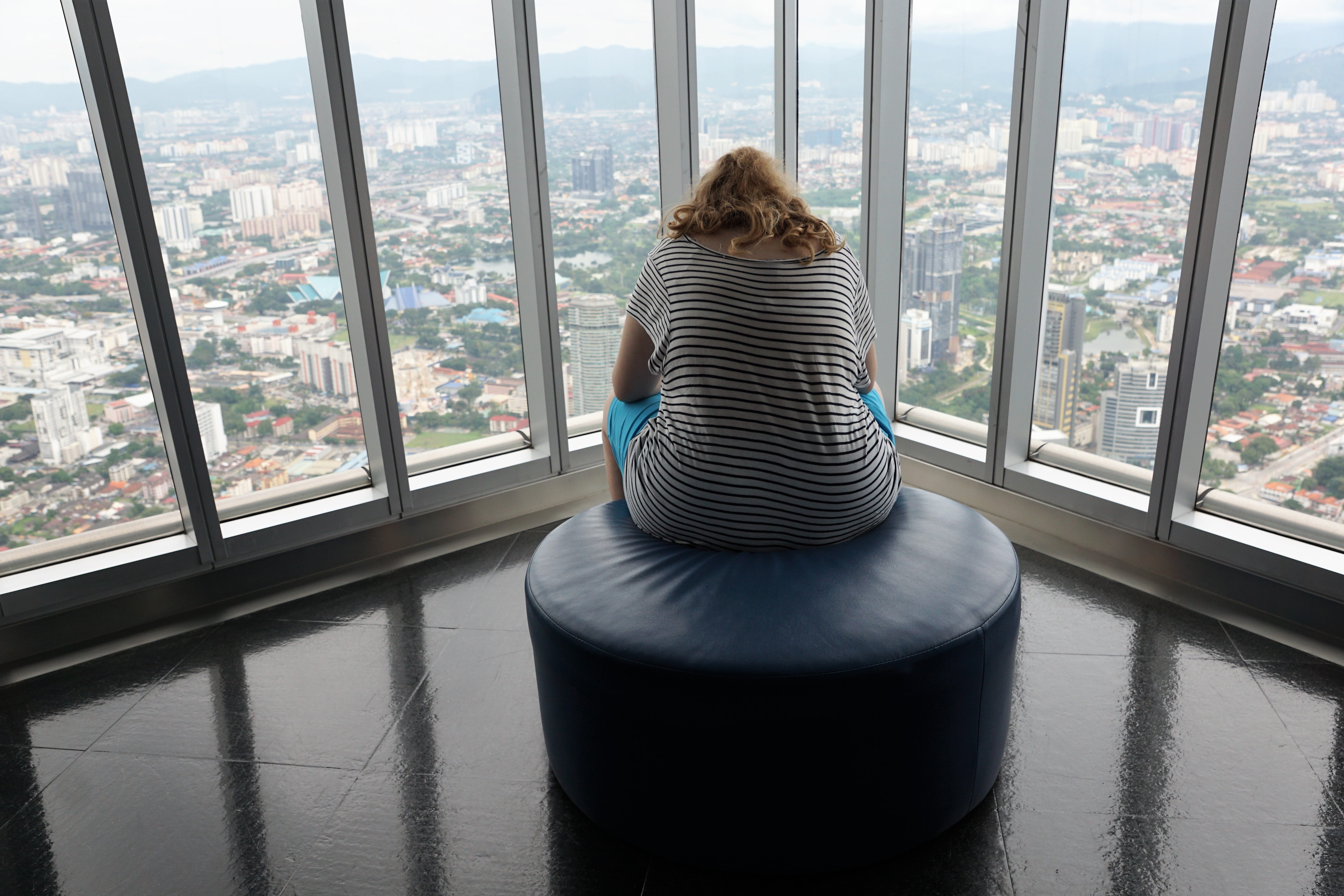 contemporary, malaysia, hair, seat, facilities, looking, ship, material, move, rest, office, looking through window, glass, contemplation, nature, overweight, HD Wallpaper