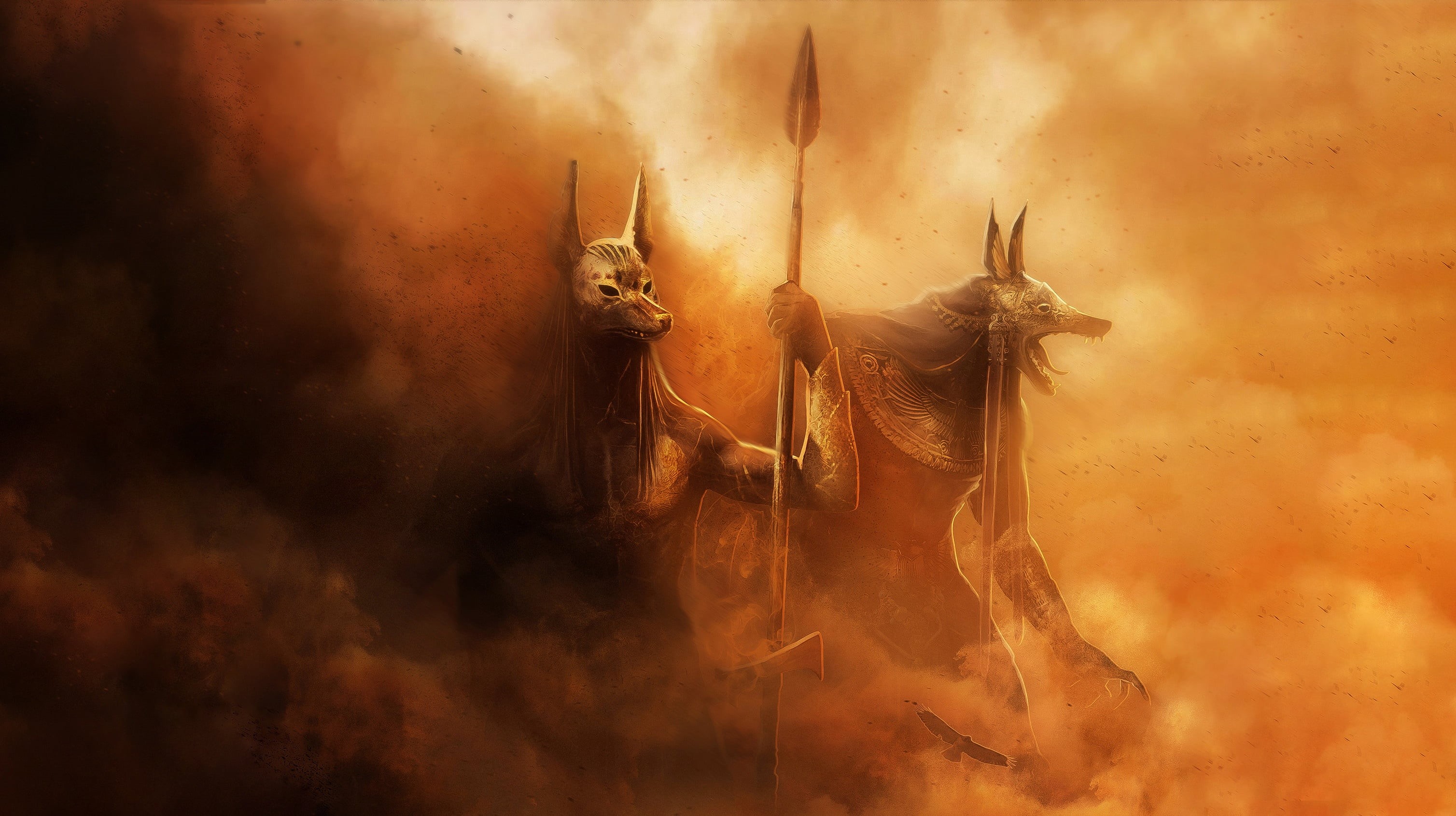Gods, Dust, Egyptian, Fantasy, 2K, Horus, HD Wallpaper