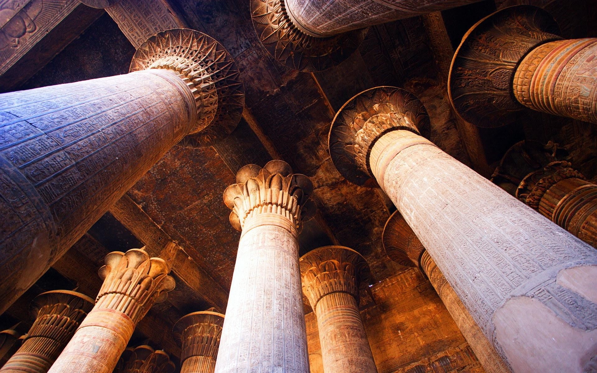 place of worship, ancient, religion, history, ceiling, no people, old, building, travel, built structure, building exterior, ornate, Egypt, belief, travel destinations, HD Wallpaper