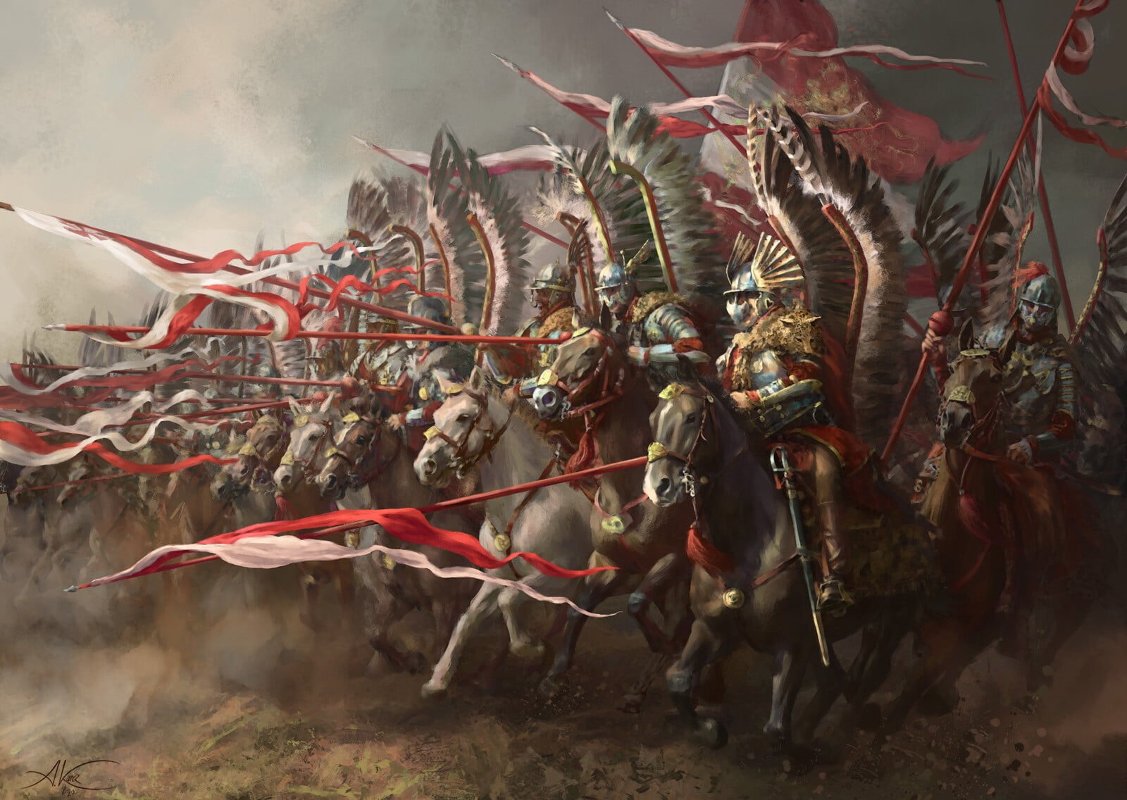 720P, artwork, Winged Hussars, Polish hussar, HD Wallpaper