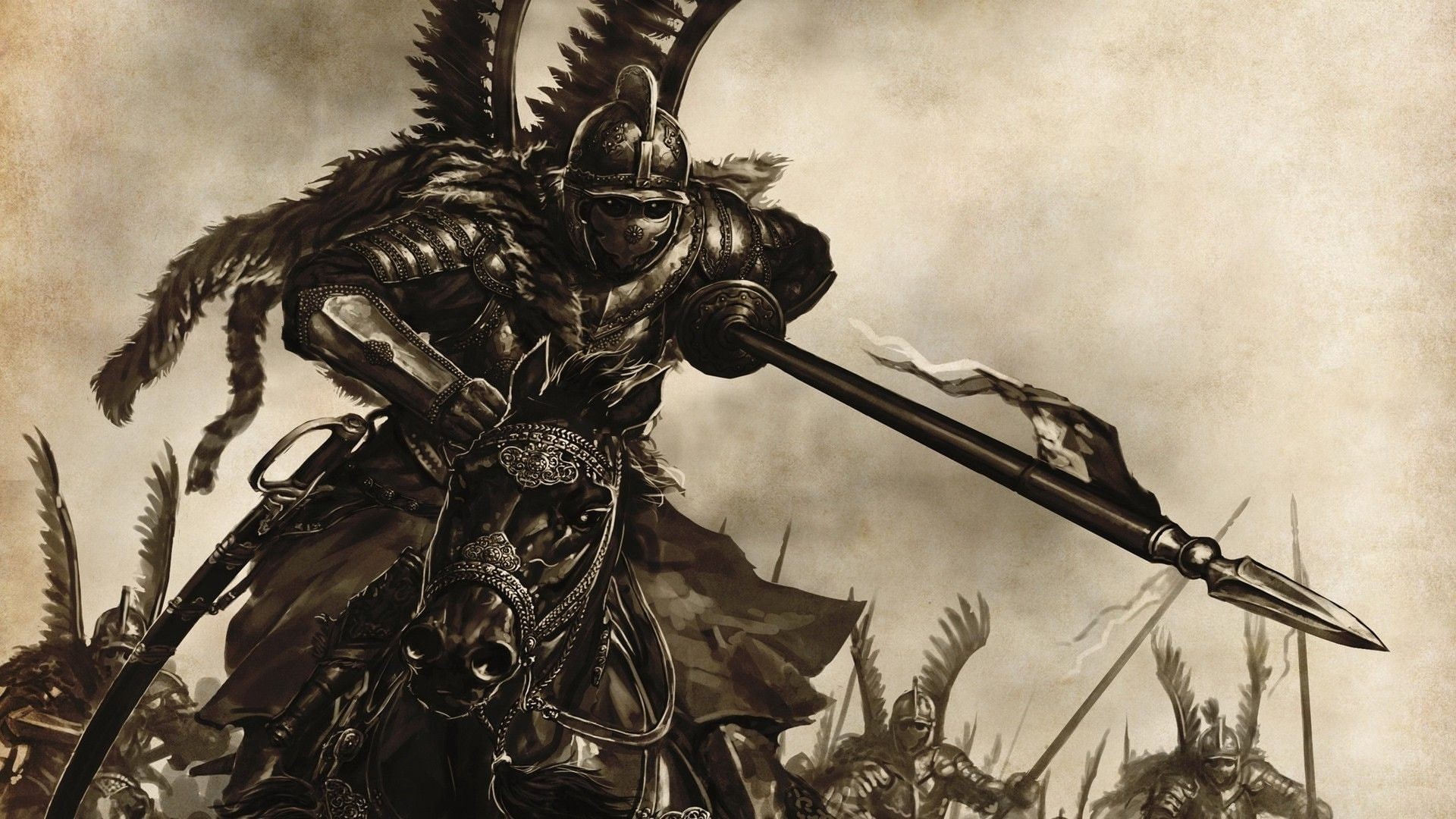 winged hussar, Mount and Blade, MountandBlade: With Fire and Sword, artwork, 1080P, Polish hussar, HD Wallpaper