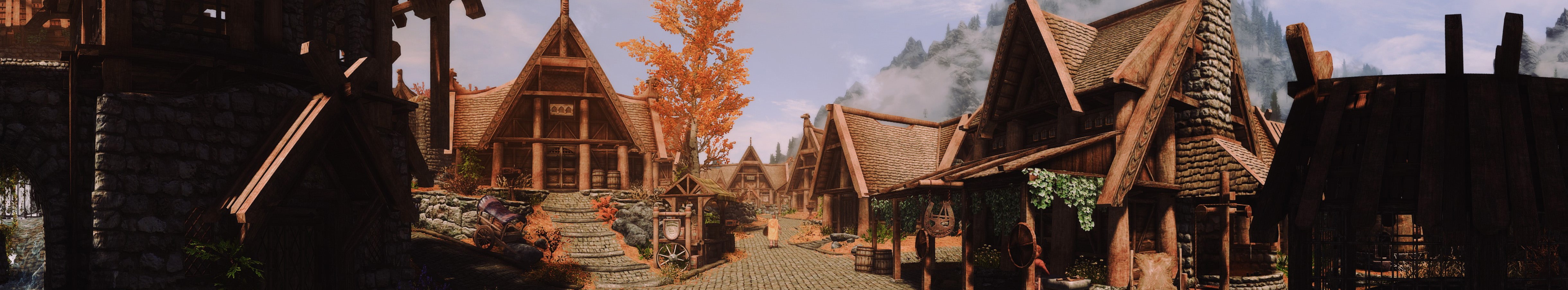 screen shot, The Elder Scrolls V: Skyrim, graphics card, video games, fantasy town, fantasy city, RPG, Whiterun, 4K, HD Wallpaper