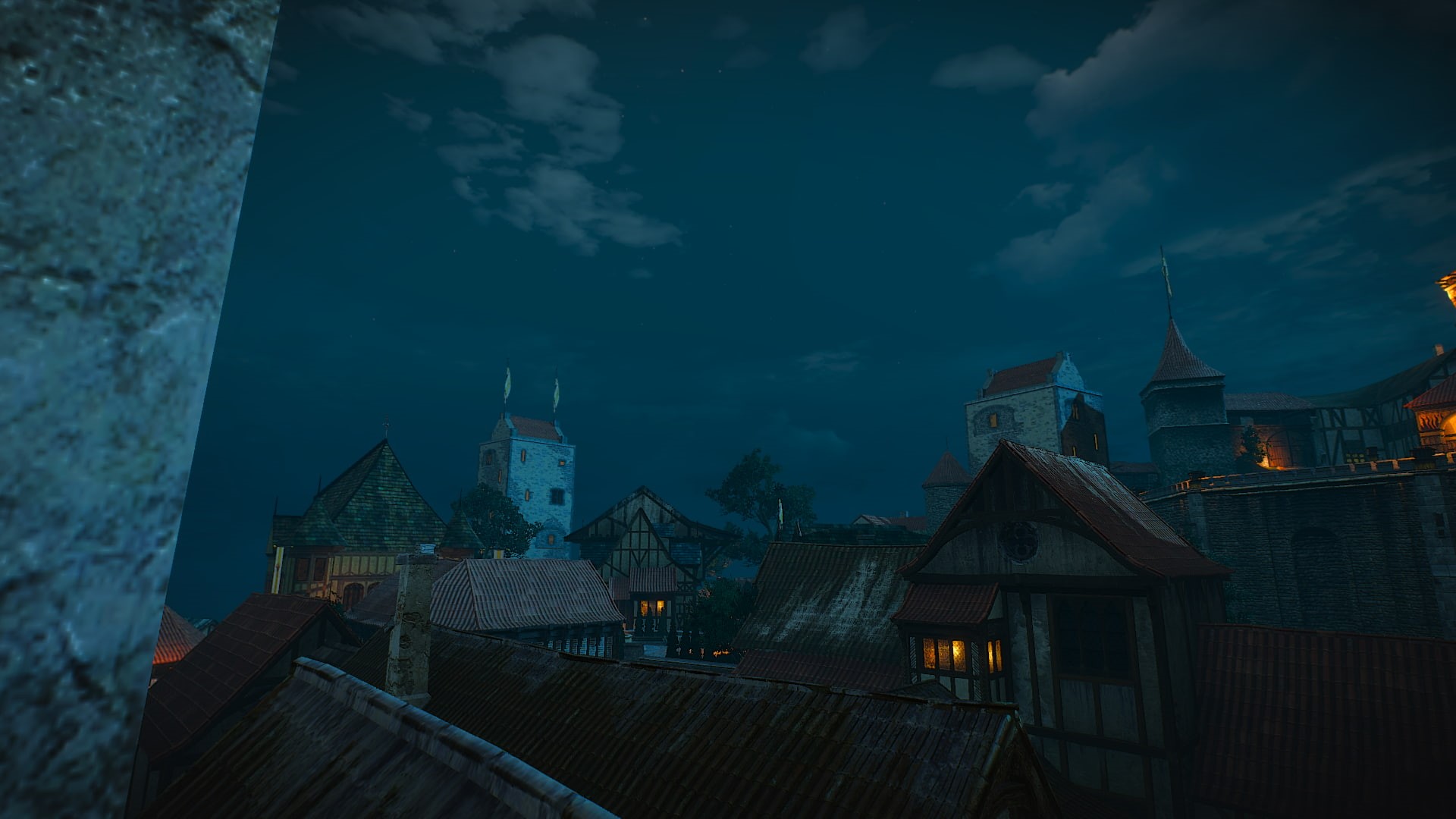 fantasy city, fantasy town, Novigrad, religion, architecture, nature, 1080P, place of worship, building exterior, video games, travel destinations, The Witcher 3: Wild Hunt, HD Wallpaper