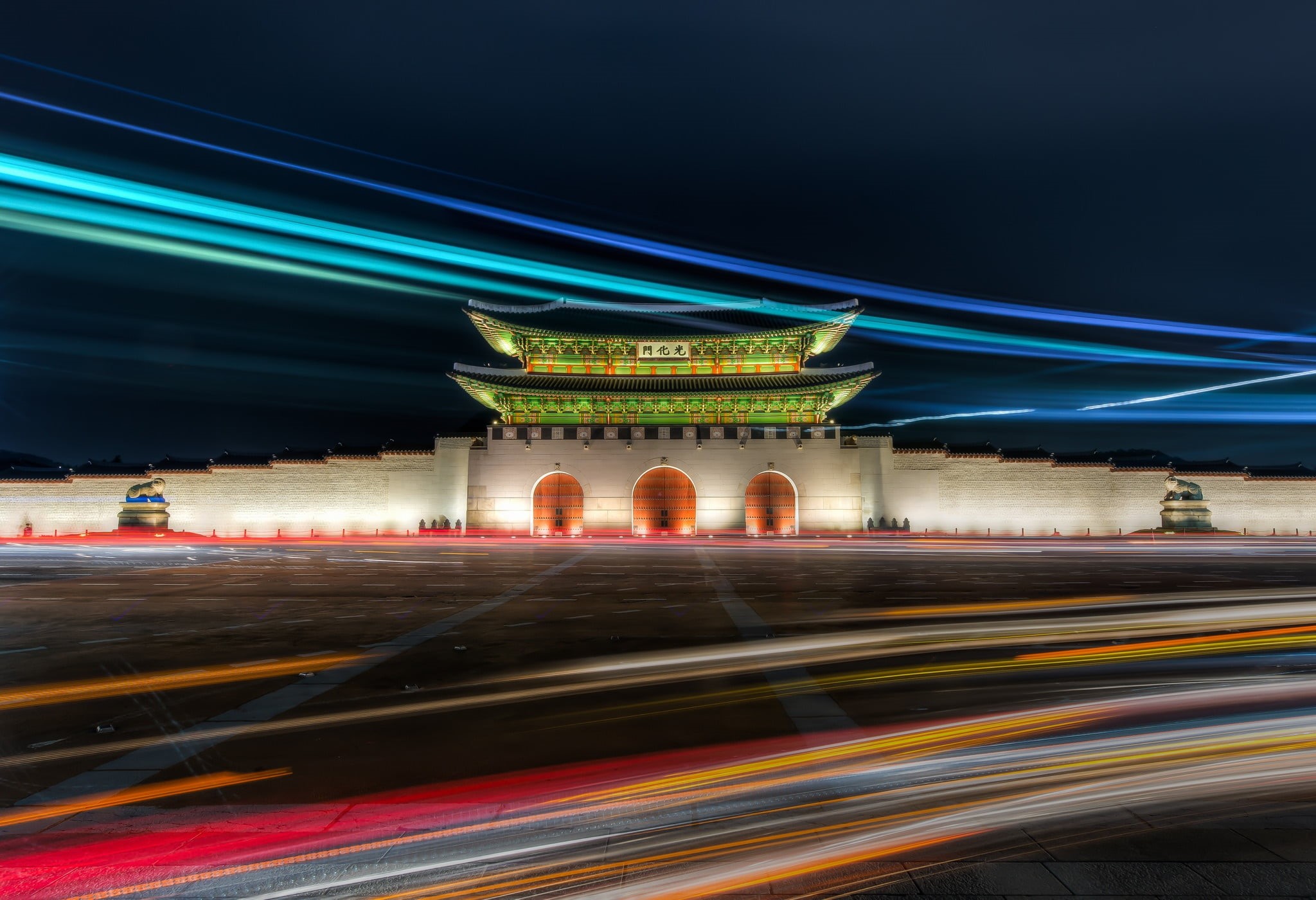 Gyeongbok Palace, 1080P, Seoul, Gwanghwamun Gate, HD Wallpaper