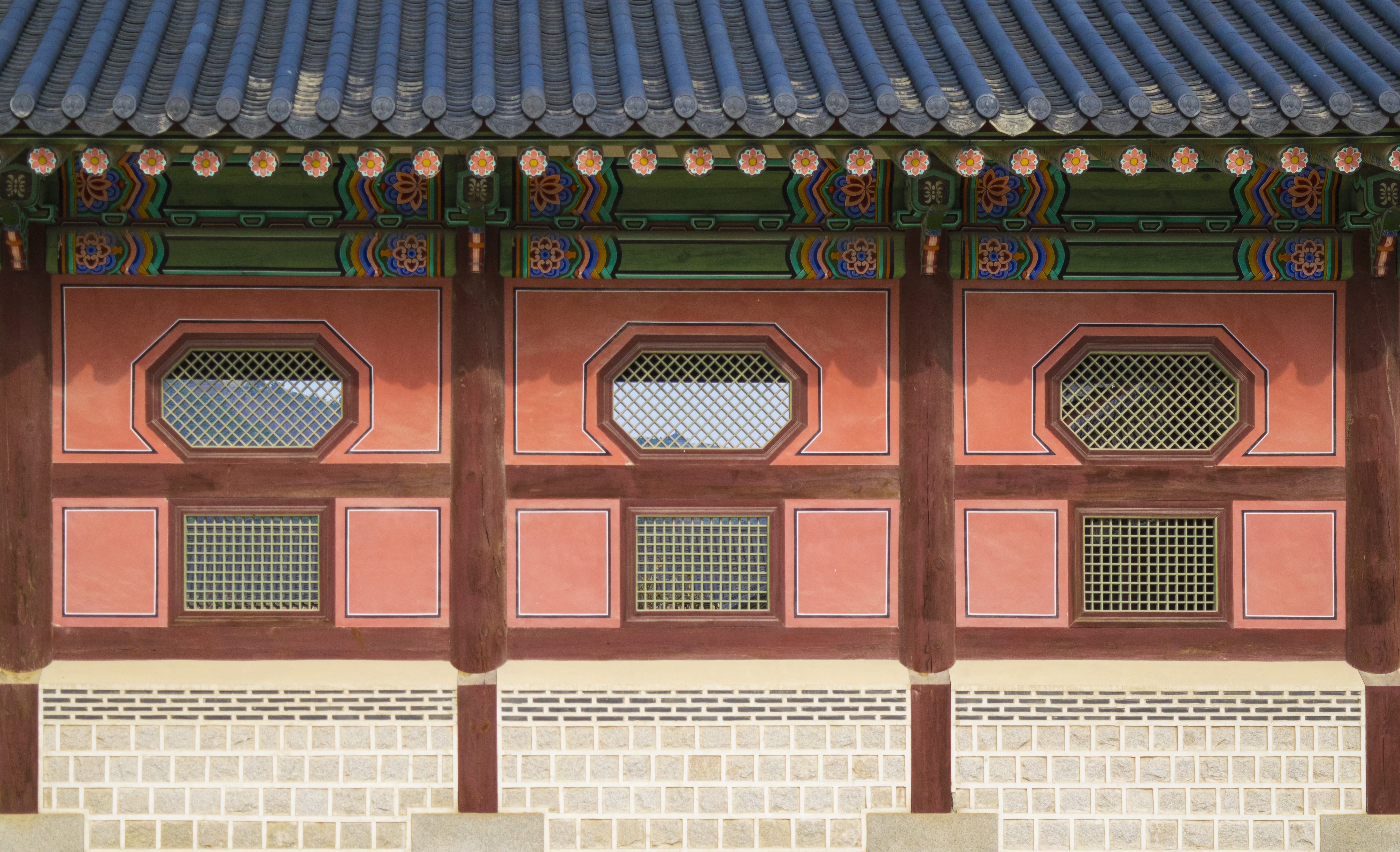 ornate, day, full frame, place of worship, pattern, backgrounds, architecture, gyeongbokgung palace, jongno-gu, roof tile, building exterior, tile, south korea, HD Wallpaper