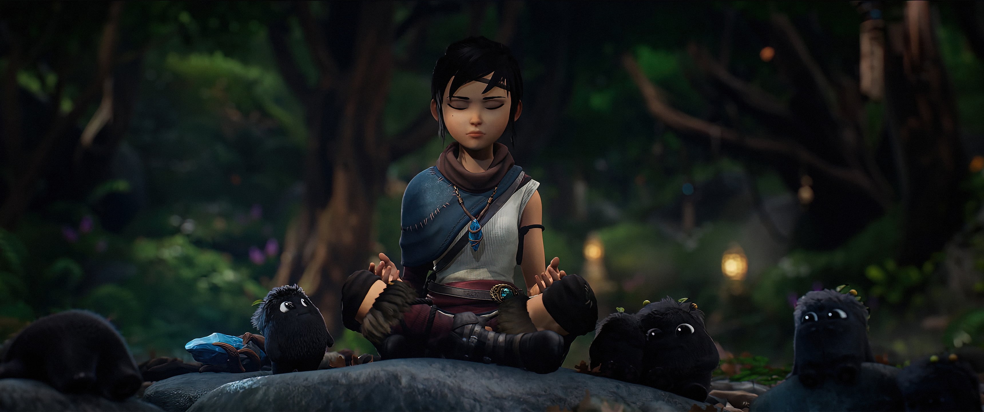Kena, Game CG, meditation, Kena: Bridge of Spirits, 4K, Rot, 2K, HD Wallpaper
