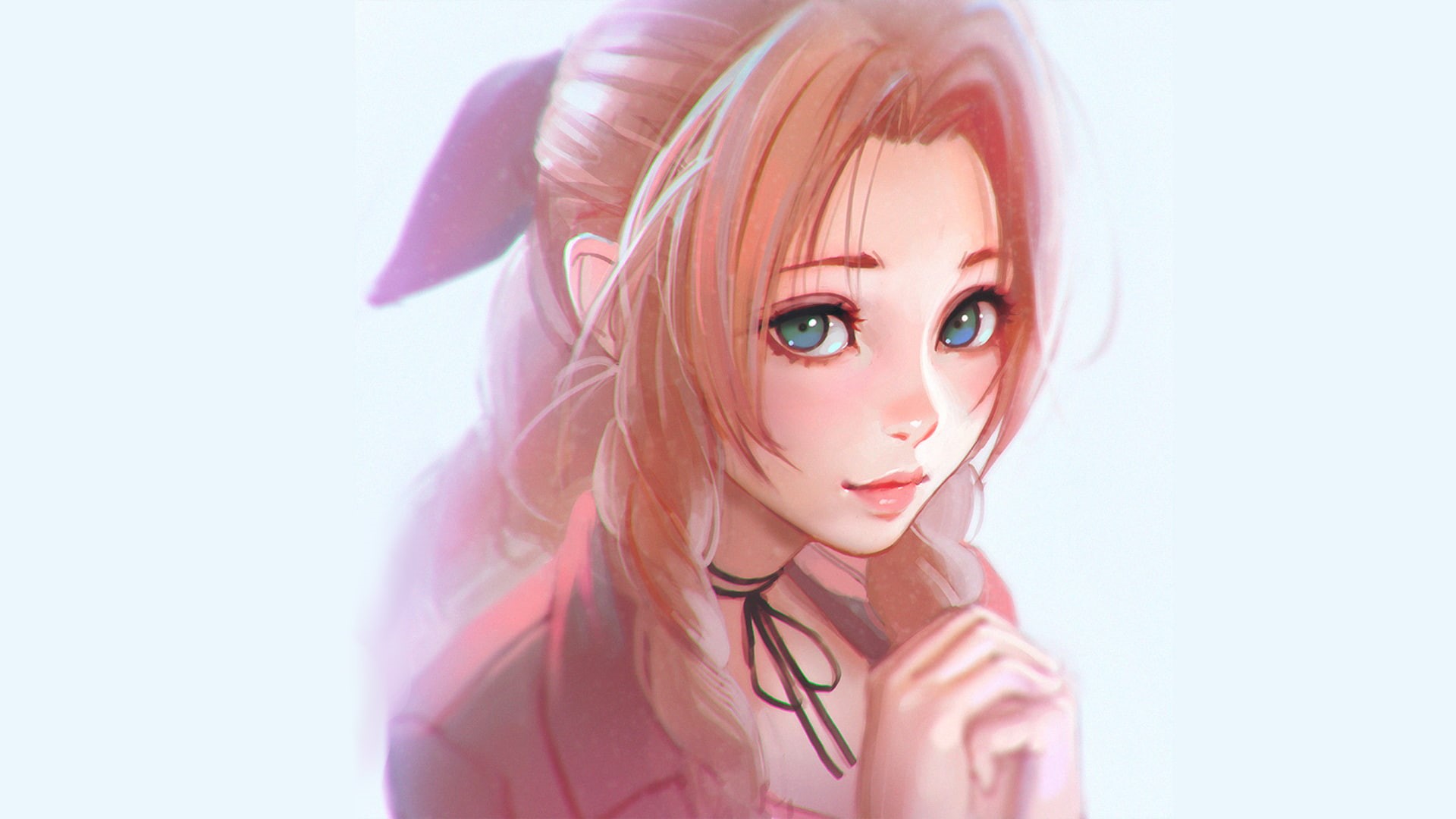 fantasy art, Final Fantasy VII, Final Fantasy, women, Aeris Gainsborough, digital art, 1080P, artwork, HD Wallpaper