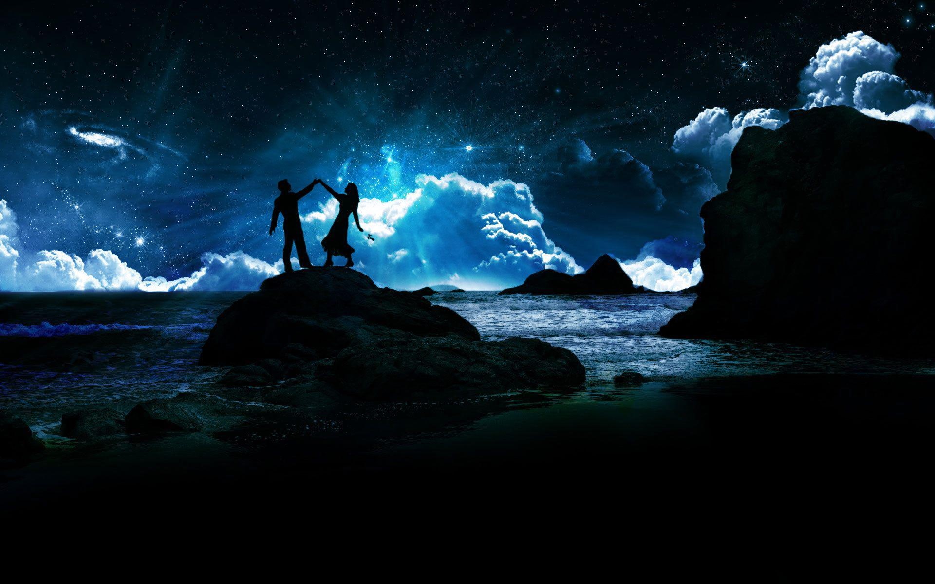 1080P, dark, dance, honeymoon, 1920x1200, ocean, night, HD Wallpaper