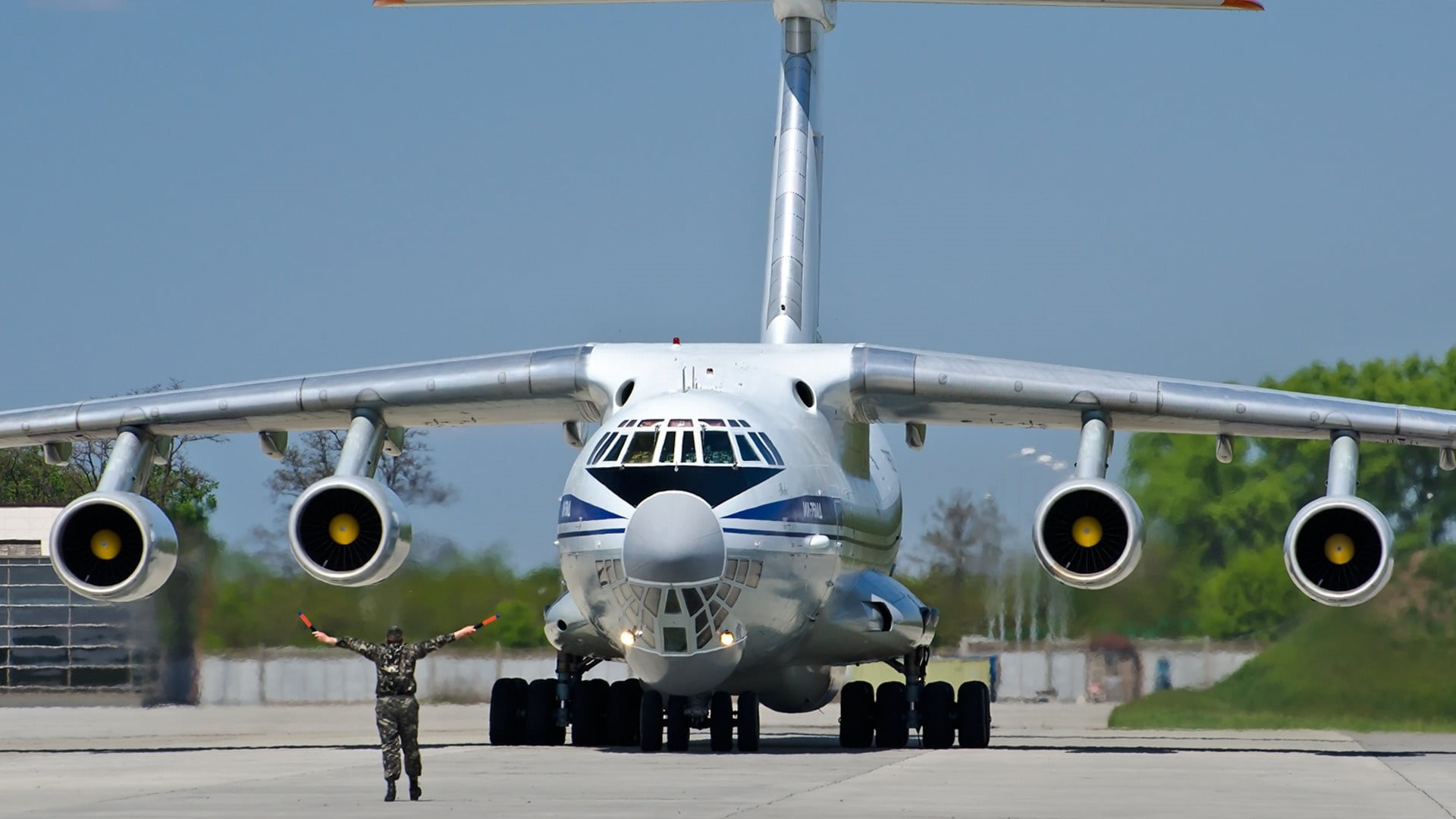 1080P, Ilyushin, the plane, Ukrainian air force, Military Transport, The Il-76, HD Wallpaper