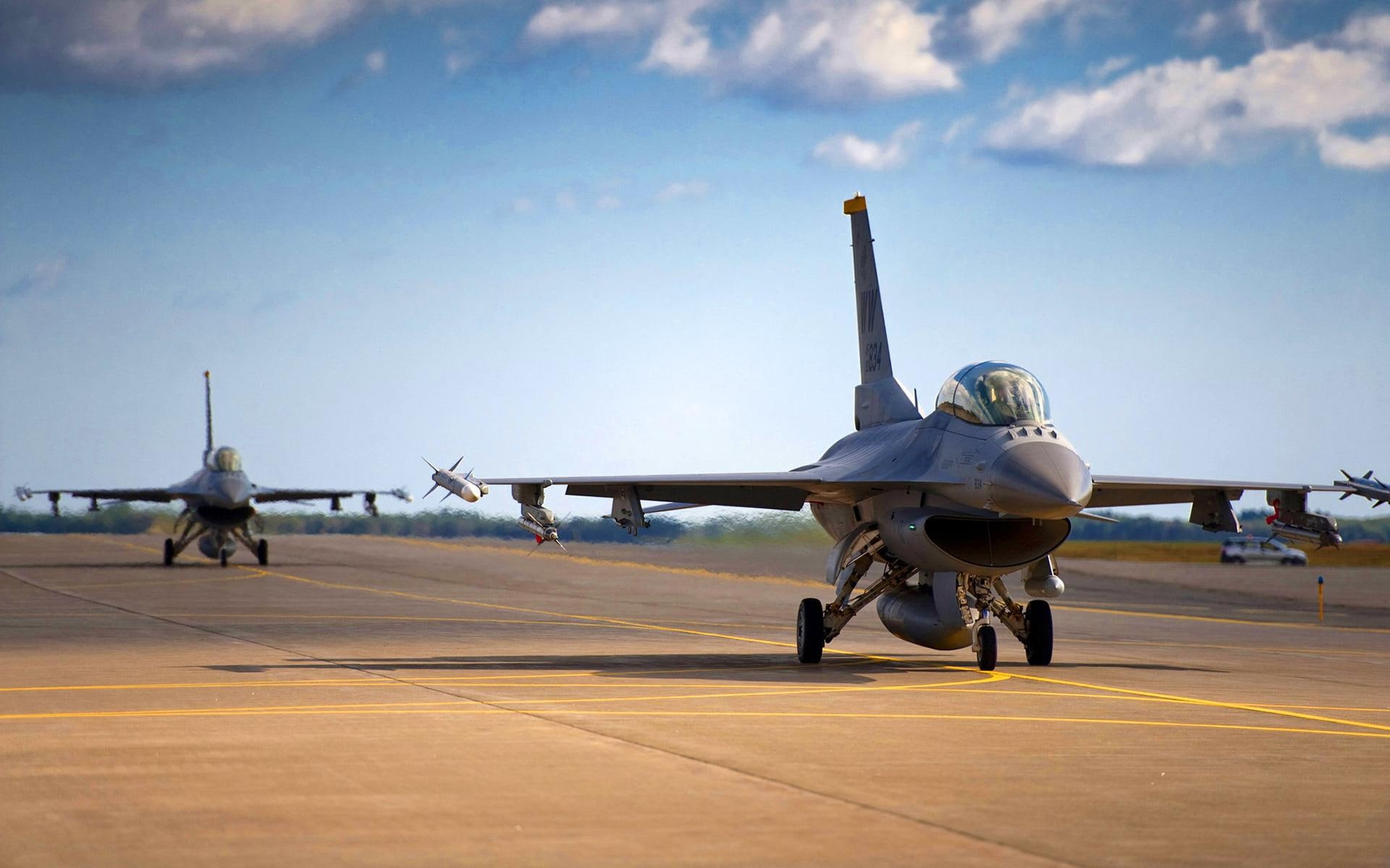 jet fighter, falcons, aircraft, airfield, airforce, 1080P, f, HD Wallpaper