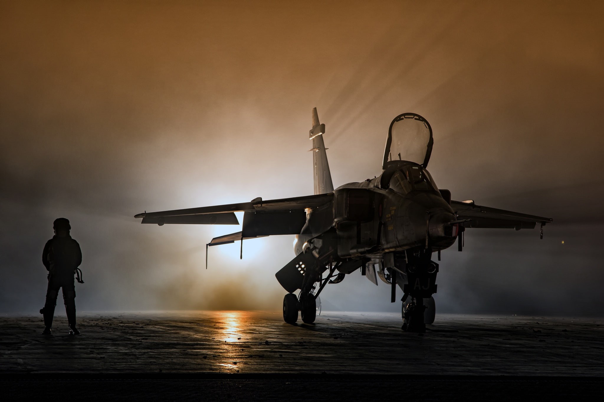 light, 1080P, the airfield, pilot, fighter-bomber, SEPECAT, Jaguar, HD Wallpaper