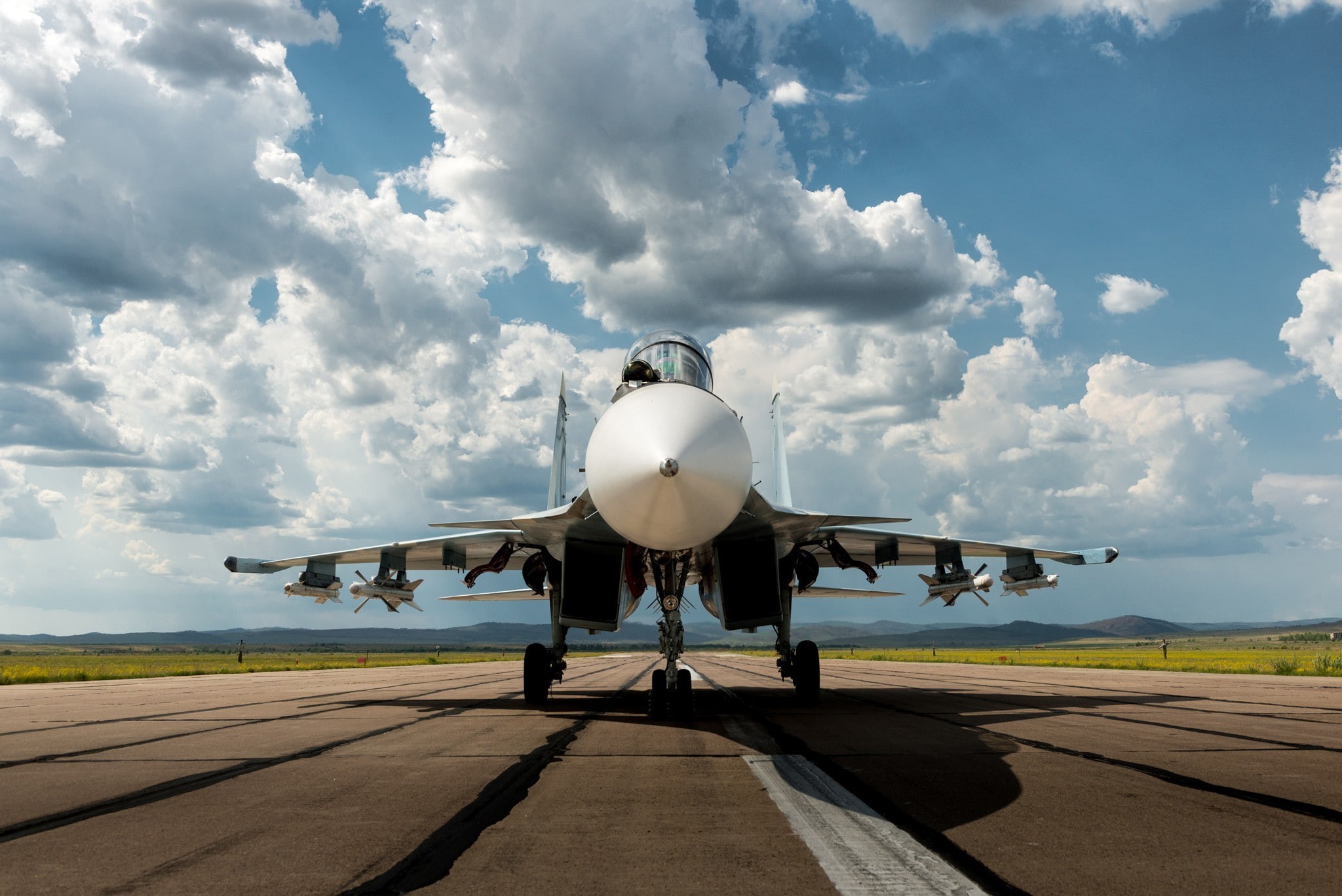 1080P, travel, transportation, airfield, mode of transportation, nature, sukhoi Su-30, fighter plane, sky, plane, airport runway, no people, airplane, HD Wallpaper