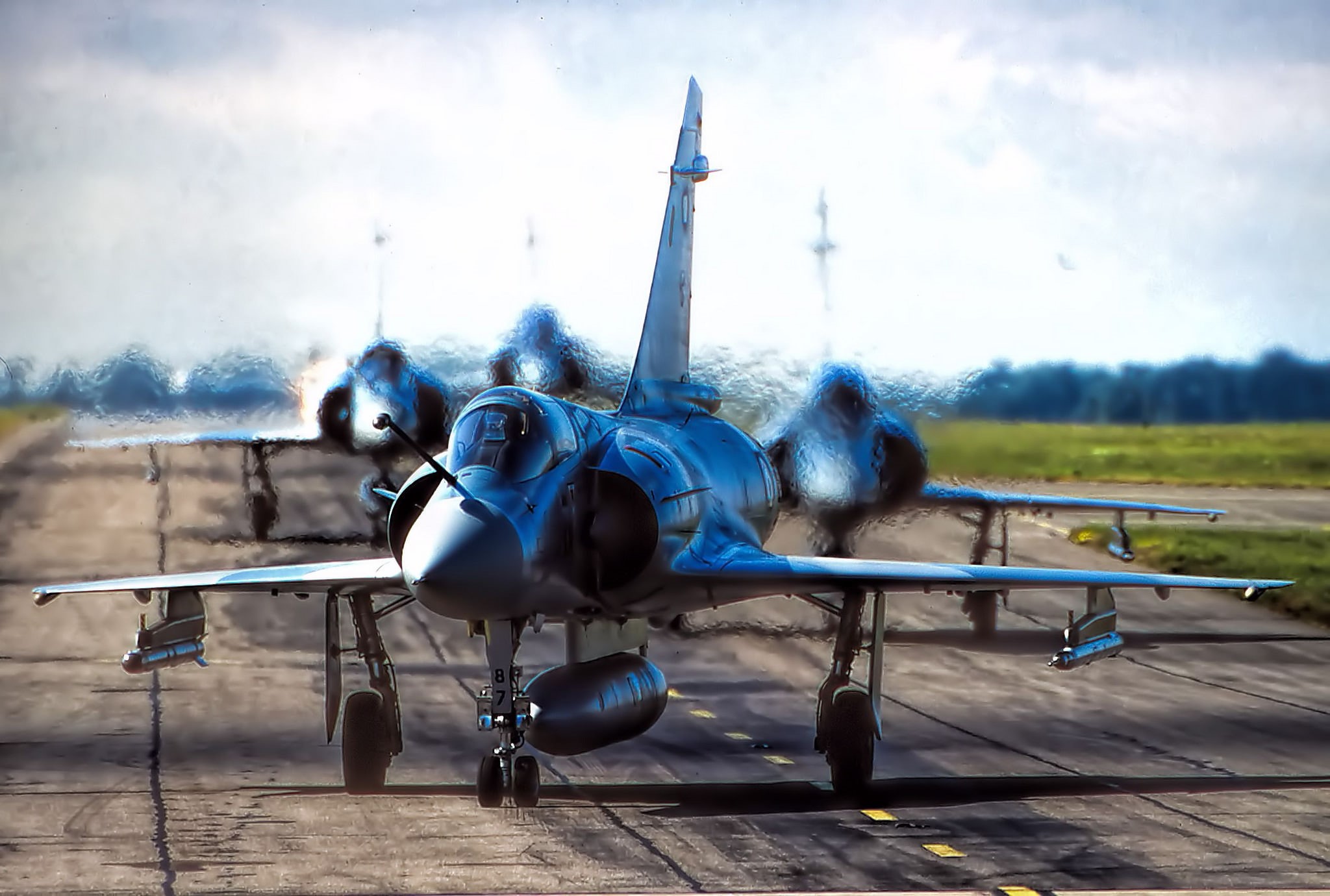 1080P, Dassault, the airfield, Mirage 2000, fighter, multipurpose, HD Wallpaper