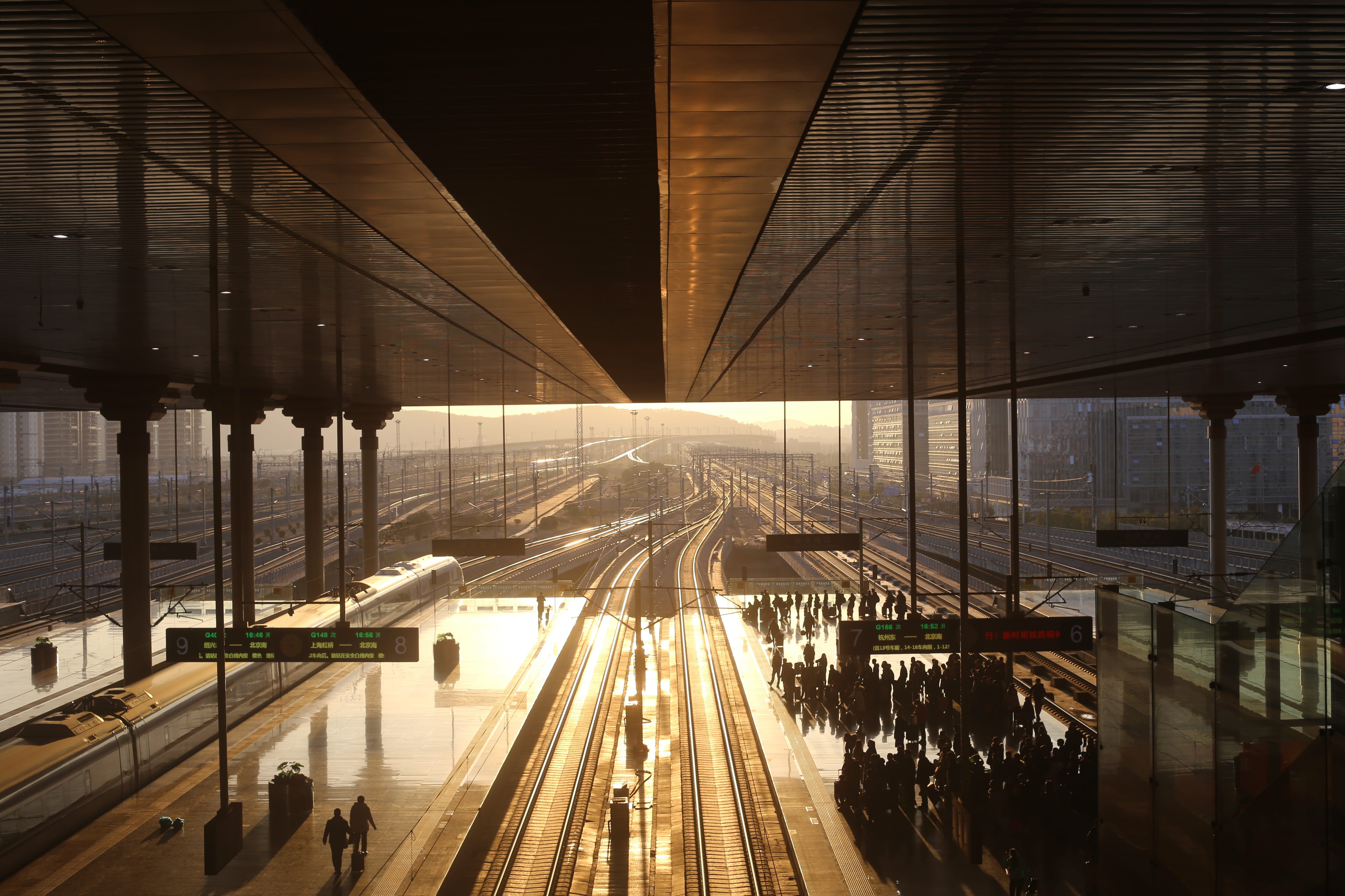 travel, track, town, 5K, china, pedestrian, airport, reflection, connection, building exterior, architecture, outdoors, public transportation, railroad track, HD Wallpaper