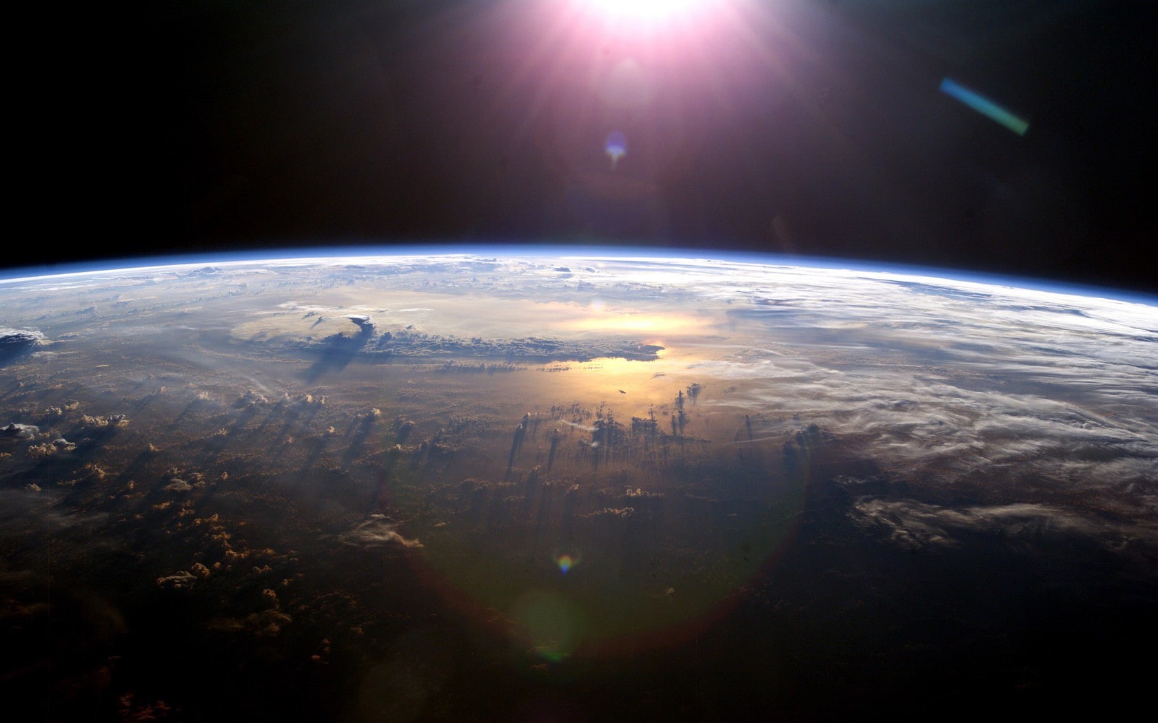 lens flare, atmosphere, sun rays, space, 720P, planet, HD Wallpaper