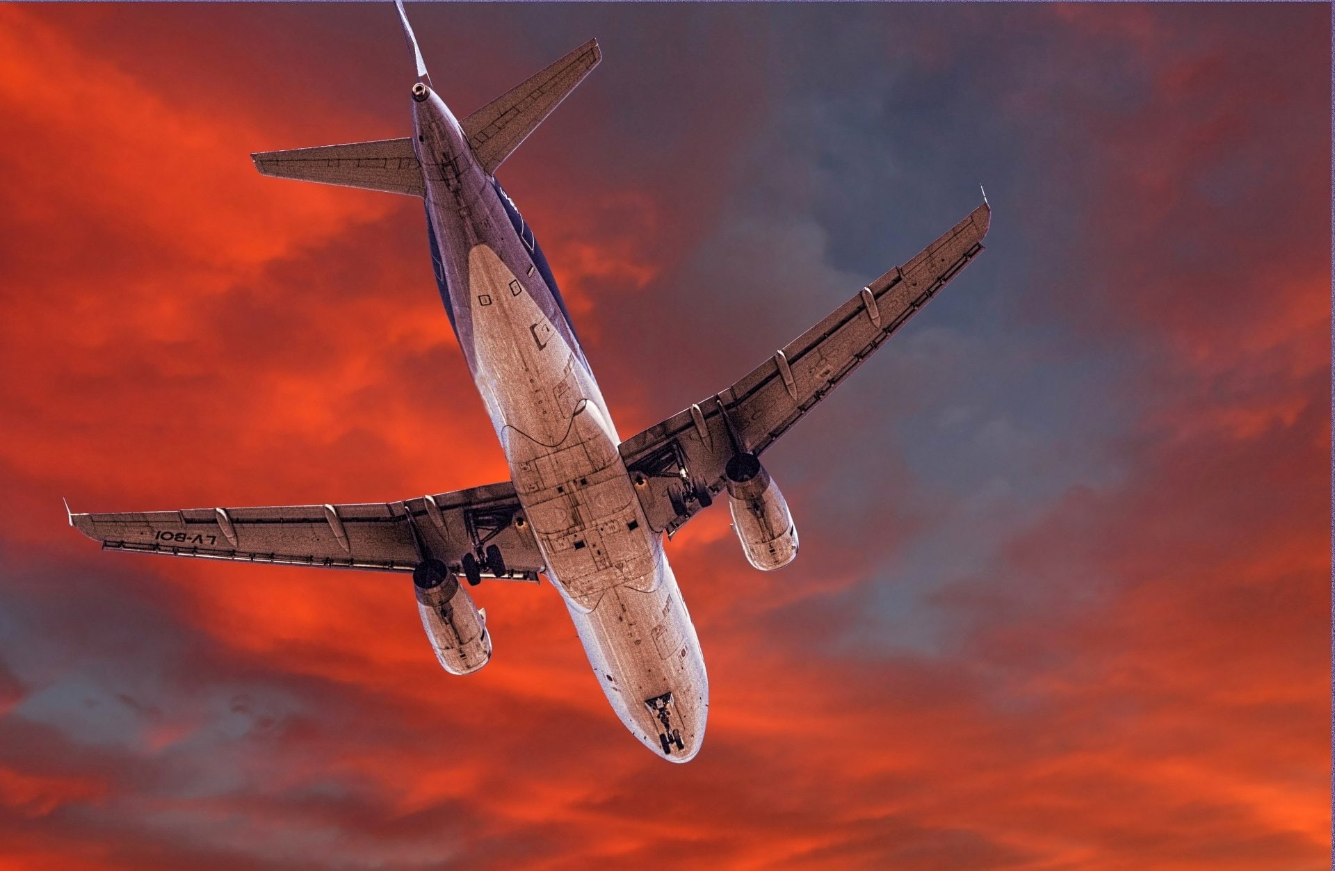 motion, on the move, Airbus A320, no people, travel, commercial airplane, outdoors, flying, mid-air, sunset, mode of transportation, airplane, sky, dramatic sky, HD Wallpaper