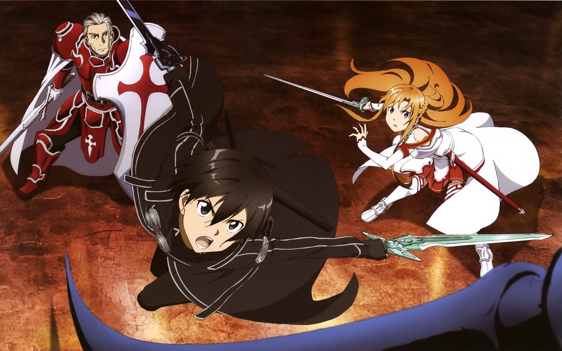 1080P, Heathcliff (Sword Art Online), Sword Art Online, Kirito (Sword Art Online), Asuna Yuuki, HD Wallpaper