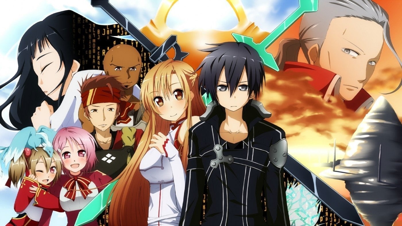 characters, outdoors, retail display, female likeness, Klein (Sword Art Online), no people, Kirito (Sword Art Online), choice, shopping, Sword Art Online, HD Wallpaper