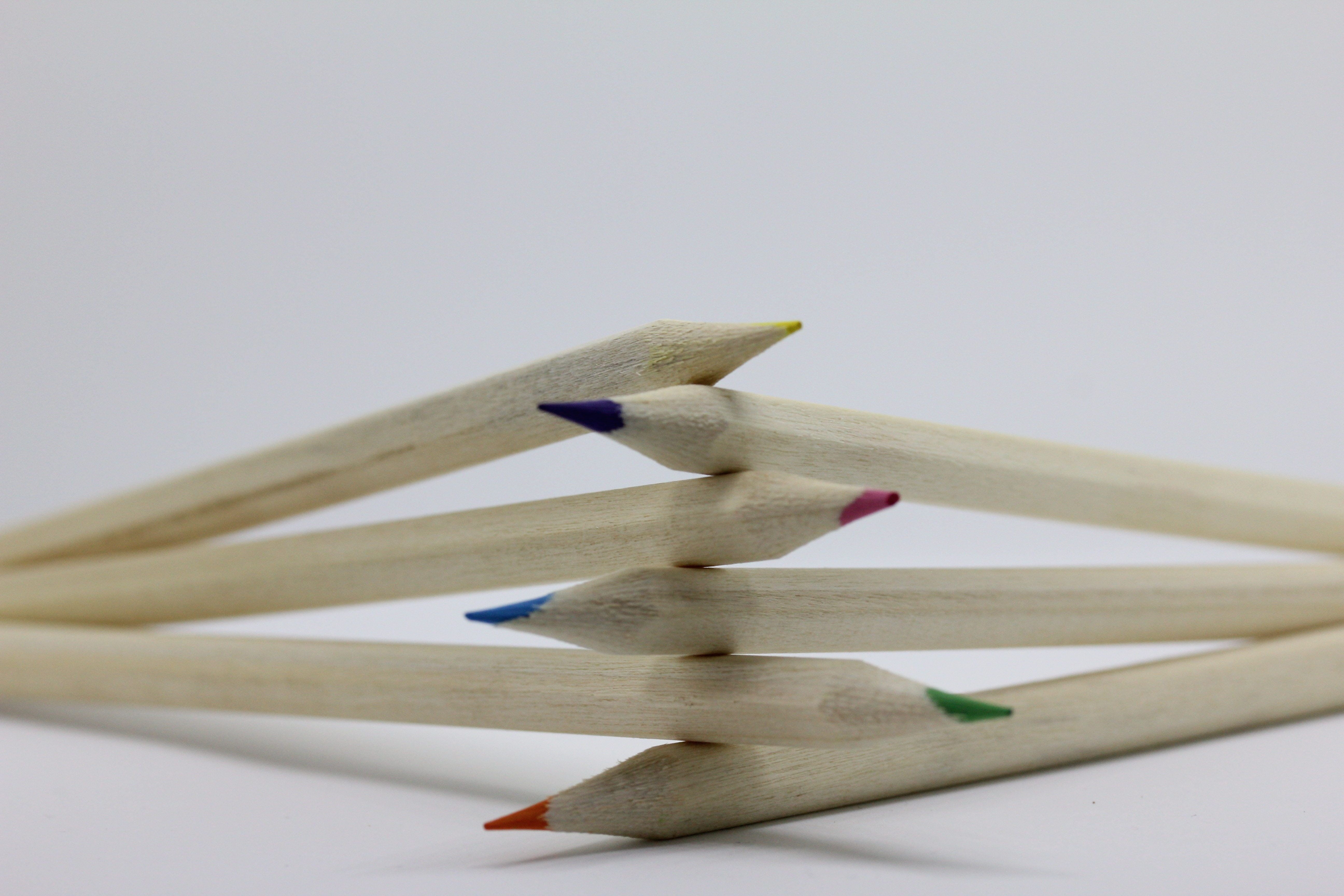 six, art and craft, education, color, copy space, addiction, crayon, school, wood - material, day, small group of objects, close-up, pencils, writing instrument, HD Wallpaper
