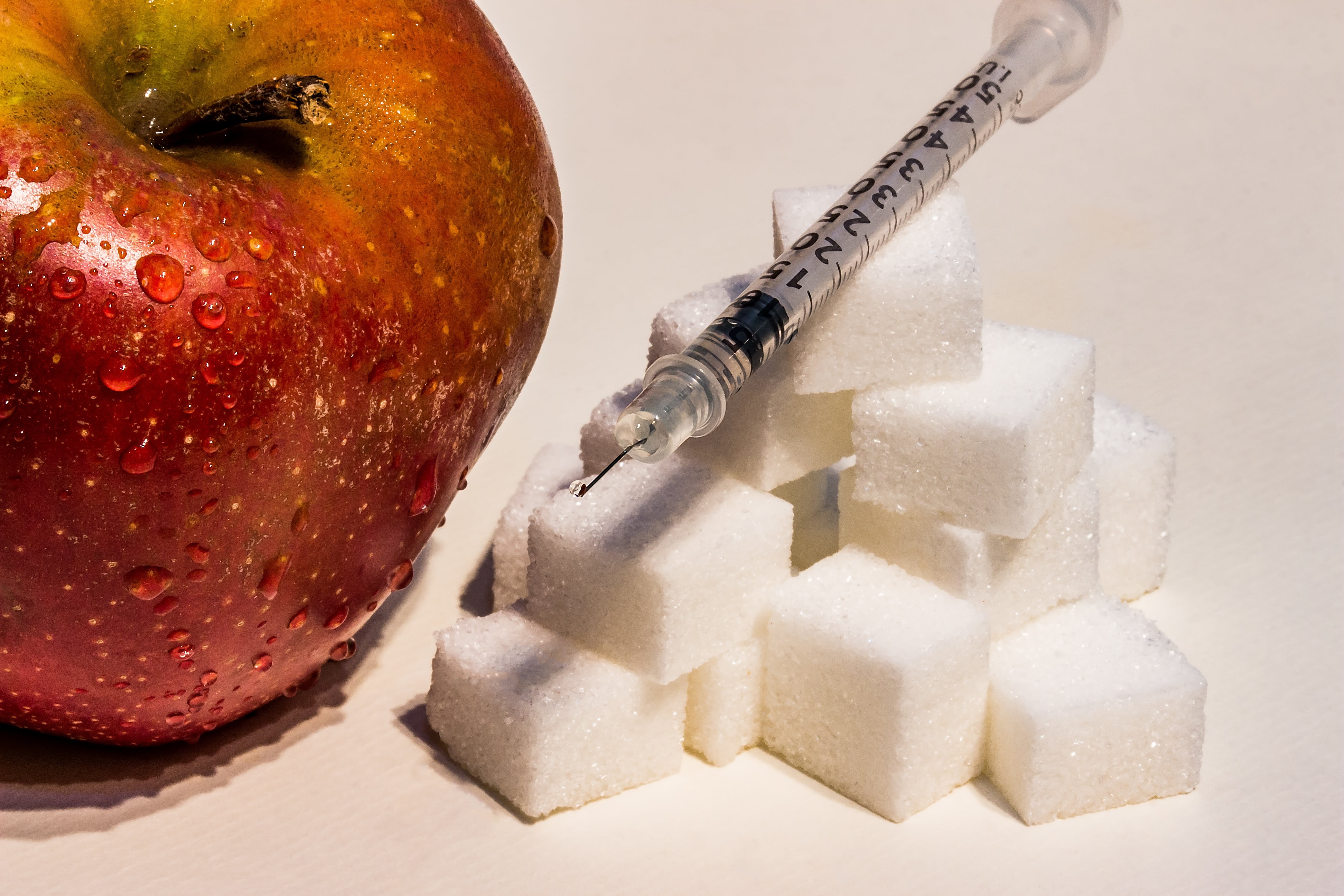 syringe, white sugar, freshness, feed, drop of water, food and drink, close-up, apple, 5K, sweet food, insulin syringe, nutrition, ripe, no people, white color, HD Wallpaper
