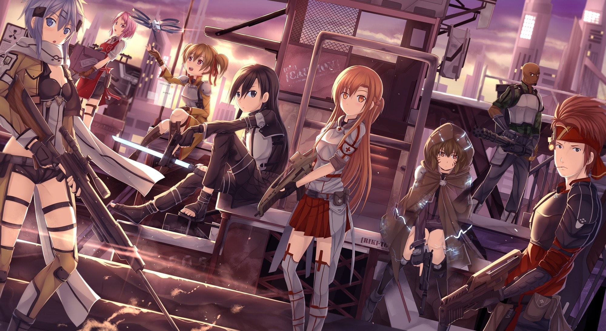 Mills Andrew Gilbert, MHCP001, Argo (Sword Art Online), Sword Art Online, Shinozaki Rika, Tsuboi Ryoutarou, Yuuki Asuna, Asada Shino, Ayano Keiko, Yui, HD Wallpaper