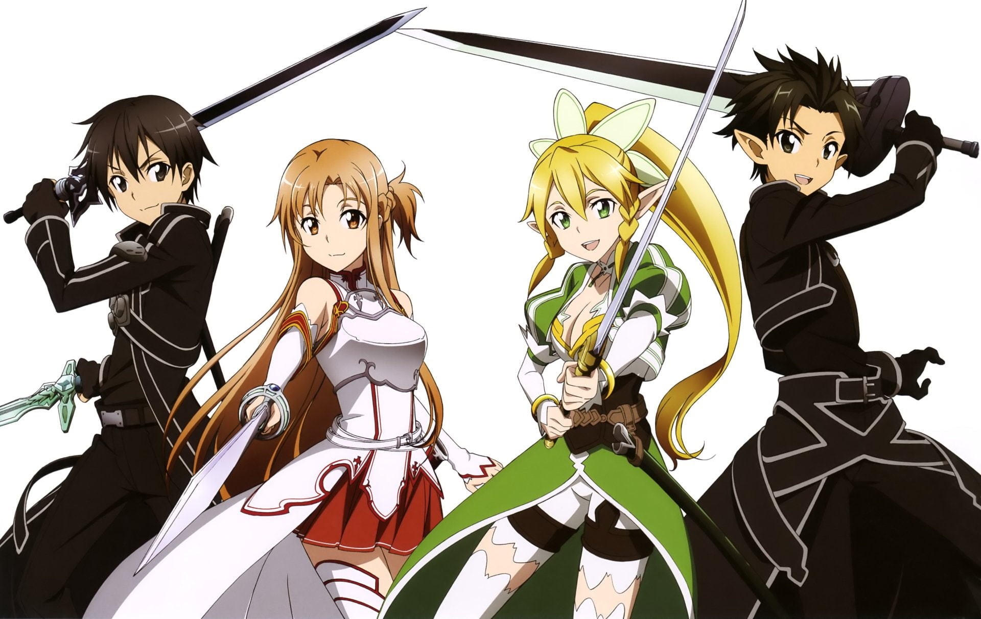 Asuna Yuuki, Sword Art Online, 1080P, Leafa (Sword Art Online), Kirito (Sword Art Online), HD Wallpaper
