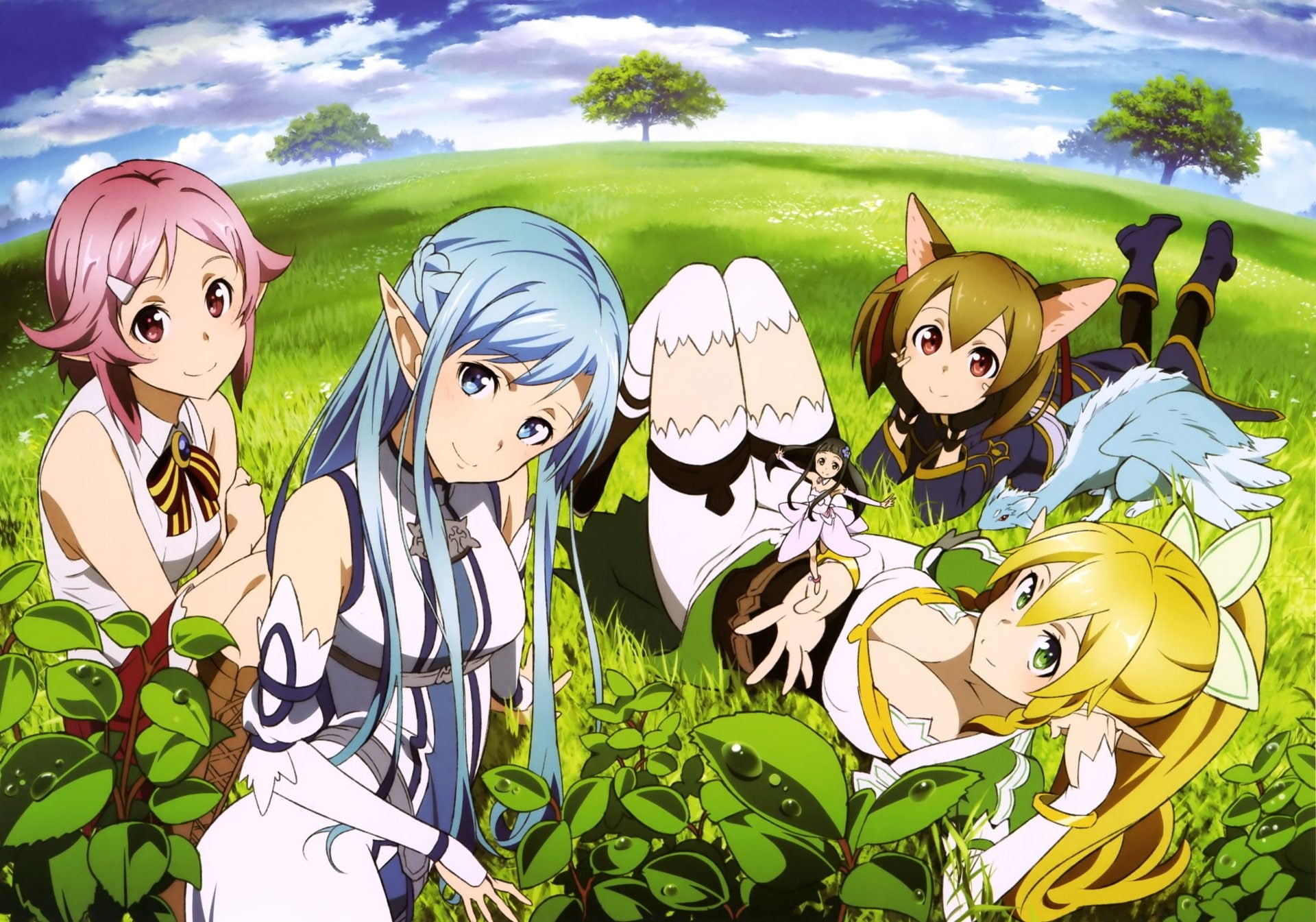 Yui (Sword Art Online), Sword Art Online II, Sword Art Online, 1080P, Pina (Sword Art Online), Asuna Yuuki, Lisbeth (Sword Art Online), Leafa (Sword Art Online), HD Wallpaper