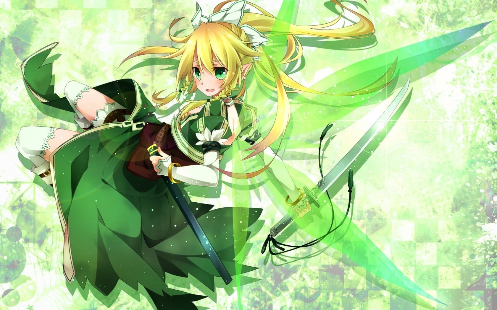 sword, eyes, flower head, art, day, plant part, blonde, flowering plant, scale, vulnerability, 720P, sunlight, Anime / Animated, fragility, HD Wallpaper