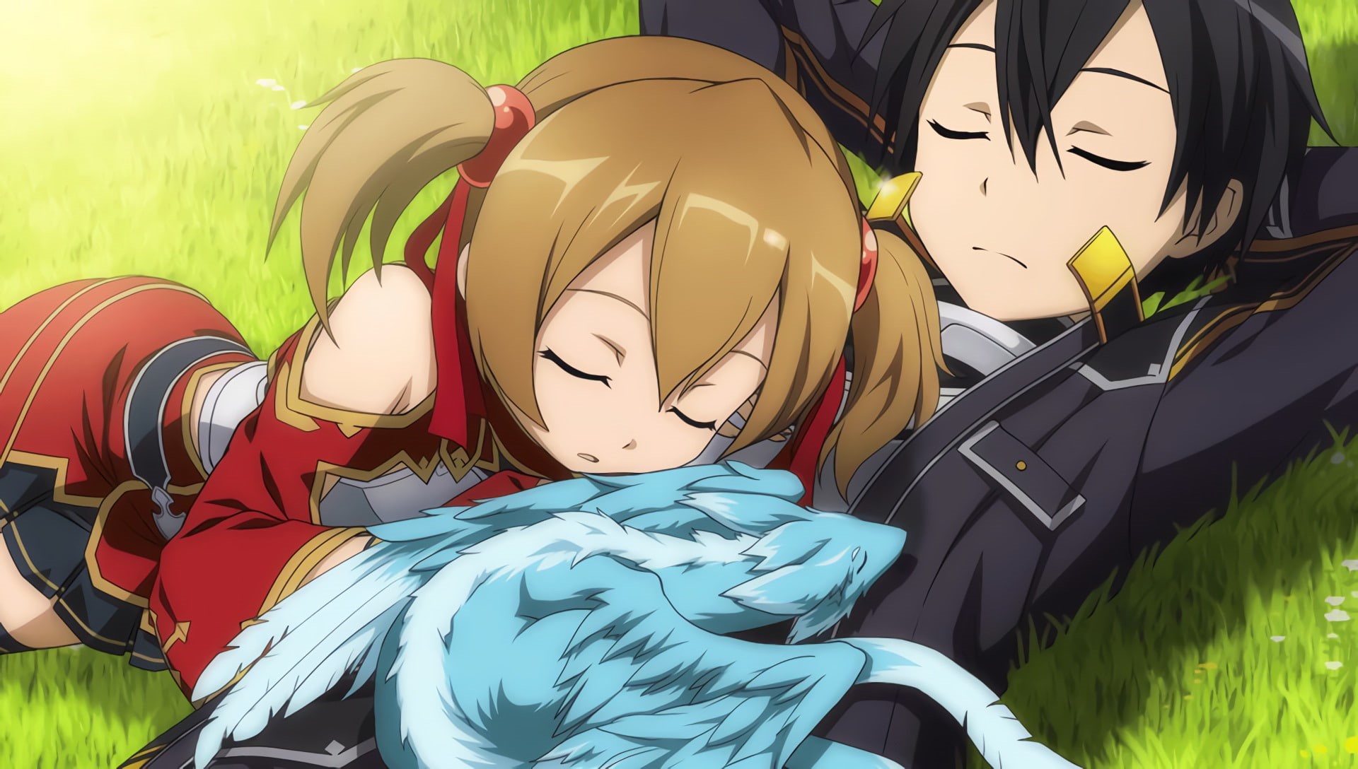 Pina (Sword Art Online), creativity, grass, no people, cartoon, Keiko Ayano, helmet, Kazuto Kirigaya, outdoors, balloon, human representation, number, variation, HD Wallpaper