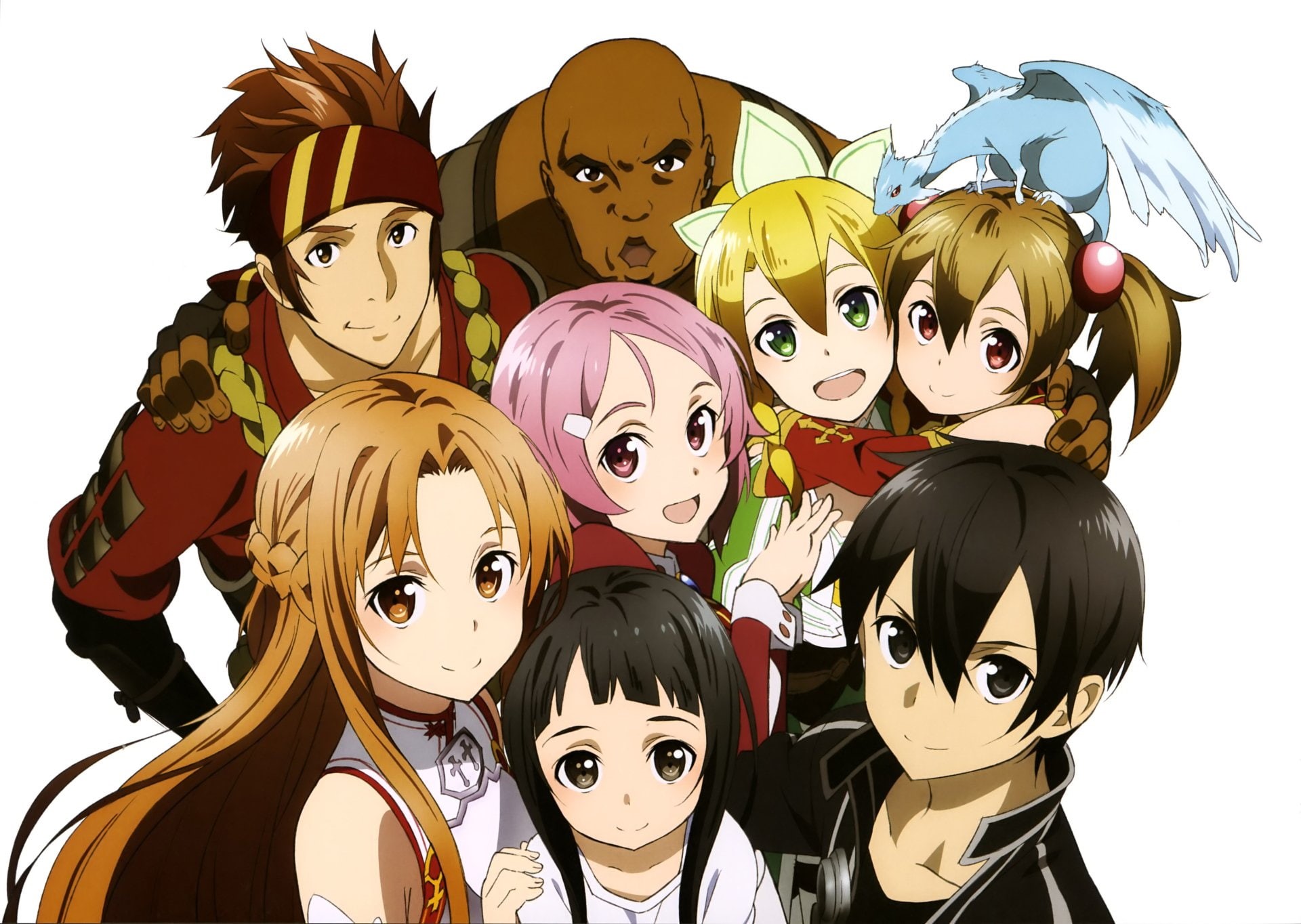 1080P, Pina (Sword Art Online), close-up, art and craft, representation, Klein (Sword Art Online), indoors, Asuna Yuuki, mask, choice, Agil (Sword Art Online), HD Wallpaper