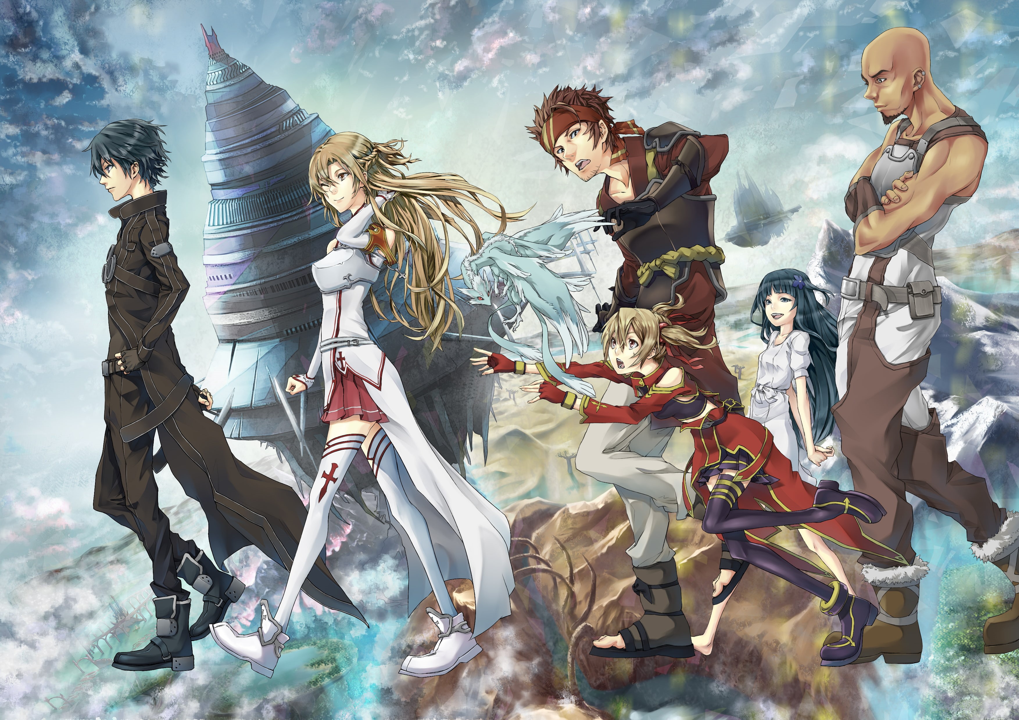 guys, joy, agil, 2K, mood, pina, small, yui, art, girls, sword art online, silica, master of the sword online, essual, HD Wallpaper