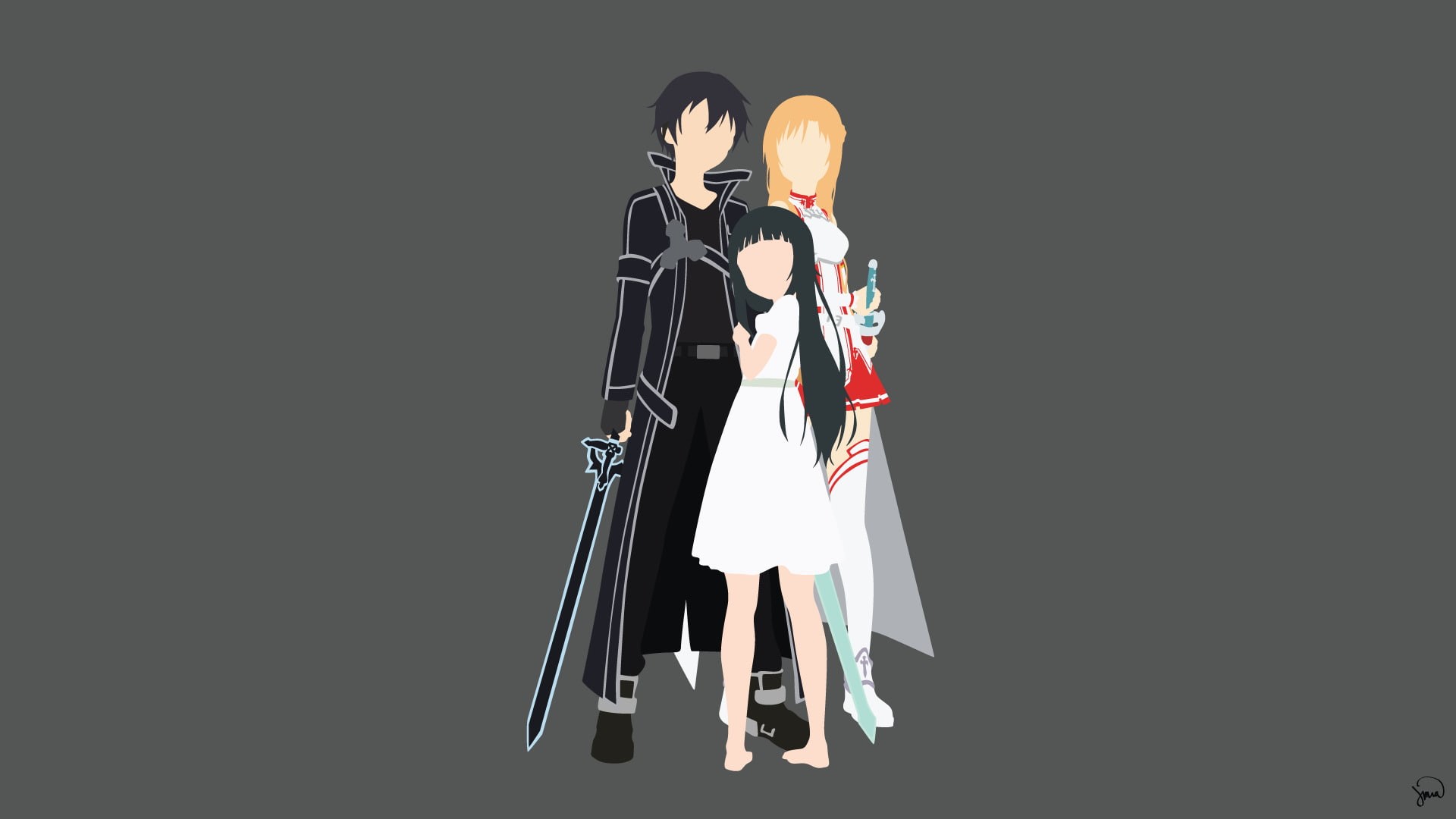 Sword Art Online, 1080P, Yui (Sword Art Online), Asuna Yuuki, Kirito (Sword Art Online), HD Wallpaper
