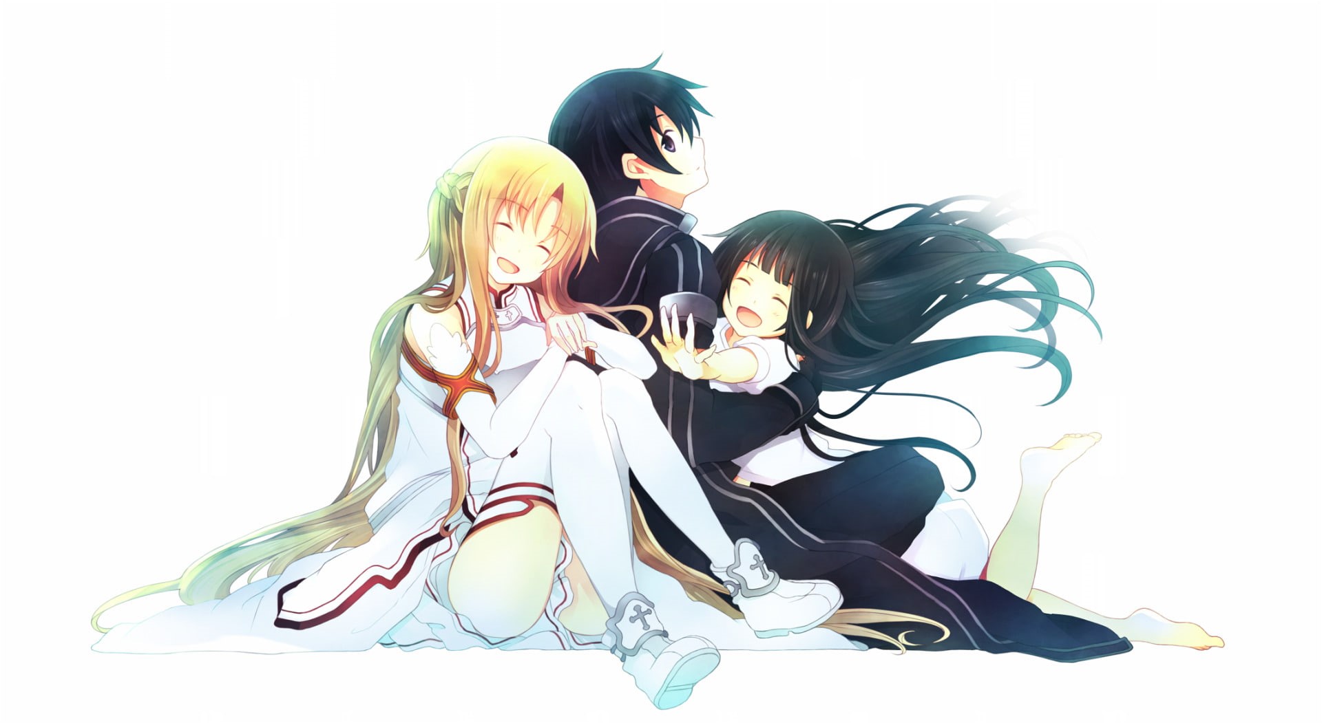 1080P, Asuna Yuuki, Kirito (Sword Art Online), Yui (Sword Art Online), Sword Art Online, HD Wallpaper